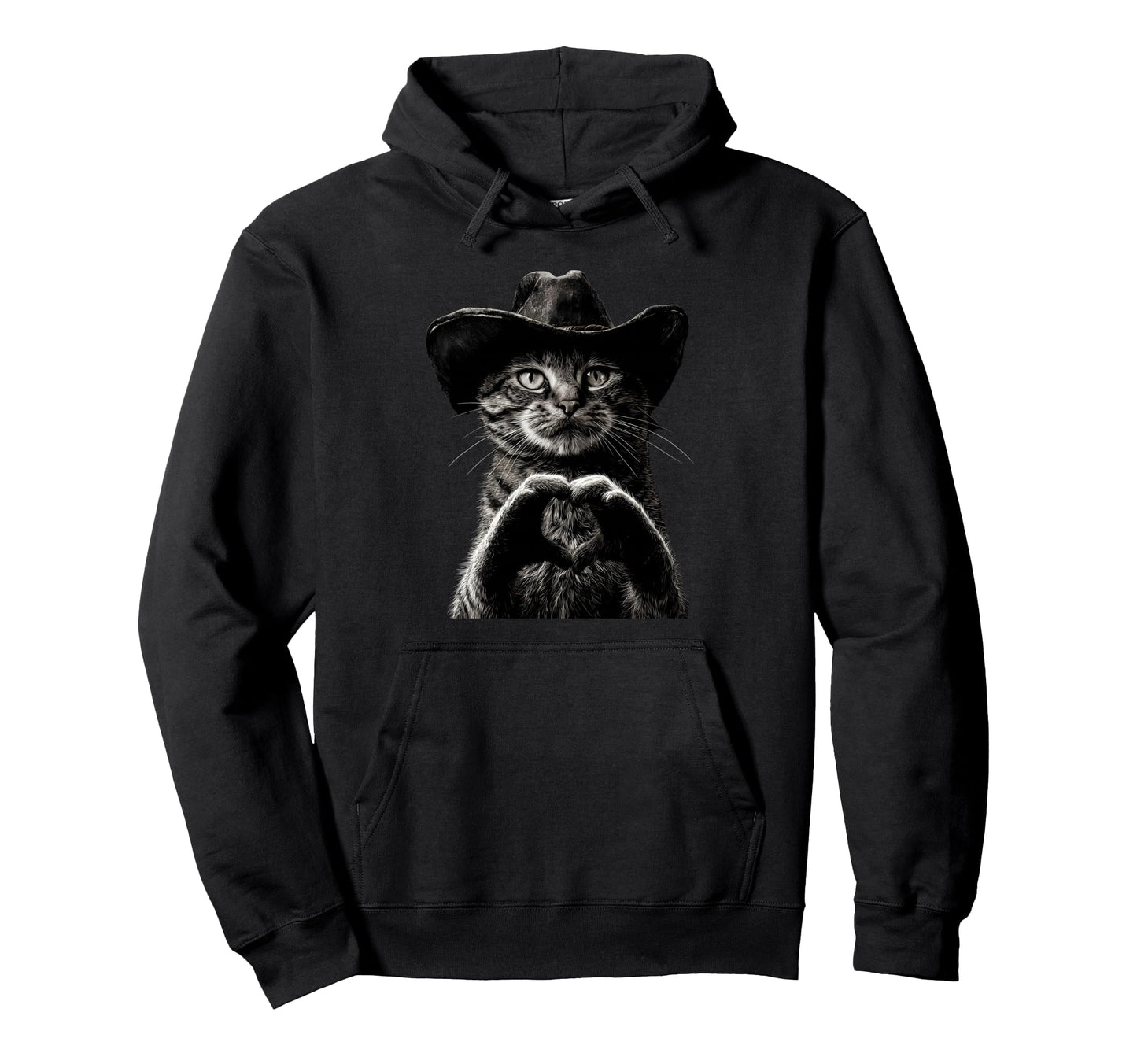 Country Western Cowgirl Funny Cowboy Cat Hoodie - Unique Graphic Men Women - T-Shirt, Sweatshirt, Hoodie