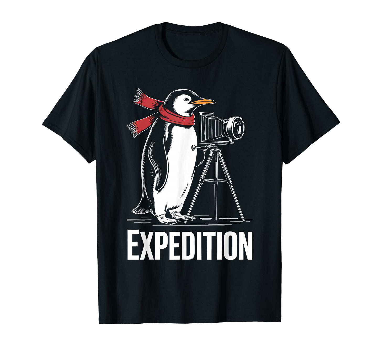 Expedition Penguin Photographer Camera T-Shirt - Graphic Print Men Women - T-Shirt, Sweatshirt, Hoodie
