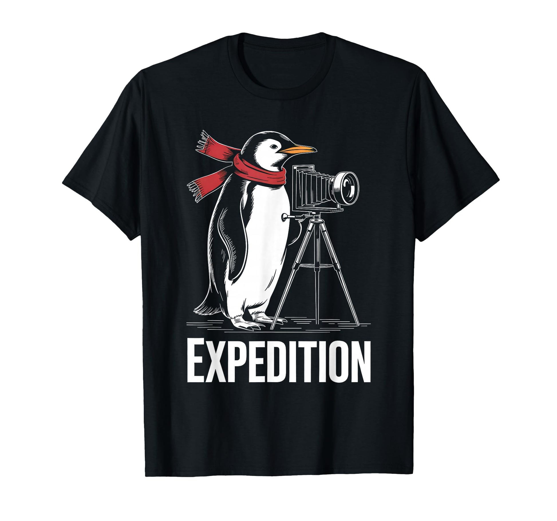 Expedition Penguin Photographer Camera T-Shirt - Graphic Print Men Women - T-Shirt, Sweatshirt, Hoodie