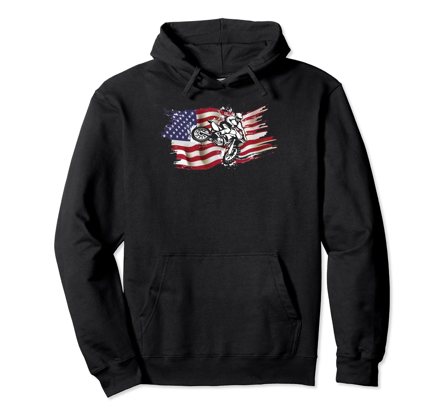 Motocross Dirt Bike Usa American Hoodie - Casual Everyday Wear for Adults - T-Shirt, Sweatshirt, Hoodie