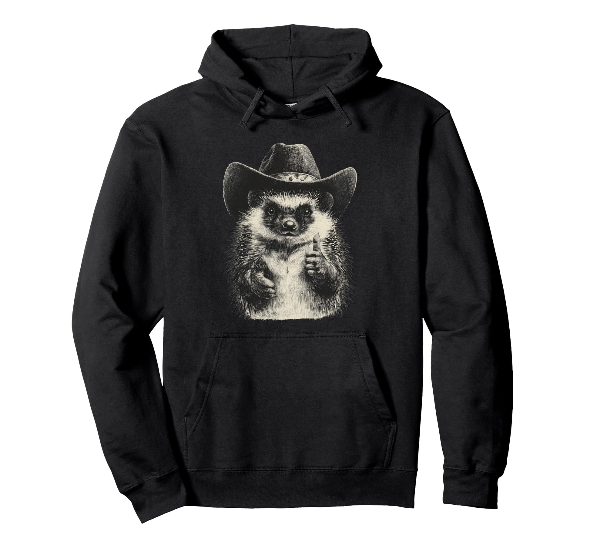 Hedgehog Cowboy Rodeo Cowgirl Western Hoodie - Novelty Apparel Men Women - T-Shirt, Sweatshirt, Hoodie