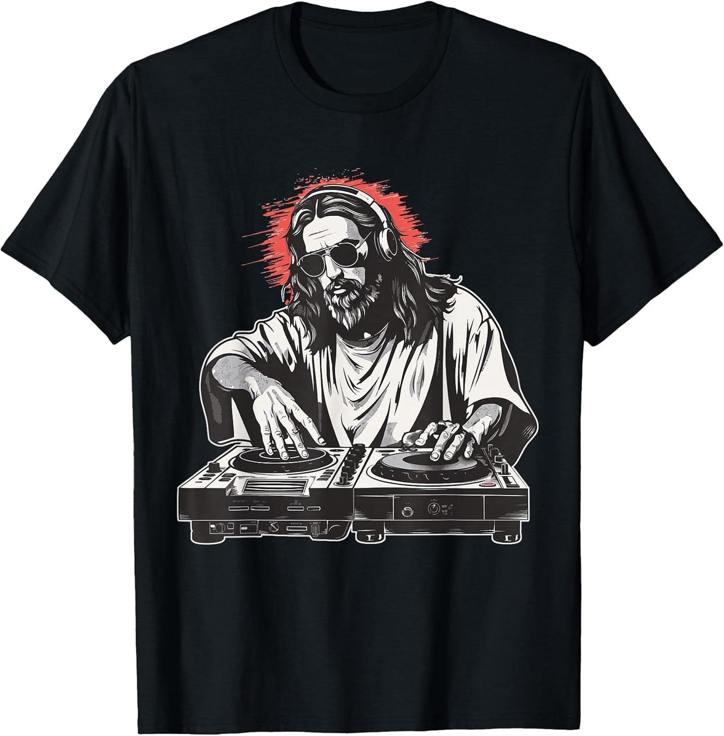 Jesus Christ DJ Turntables Music Producer EDM - Adult & Kids T-Shirts, Sweatshirts & Hoodies apparel design preview 1
