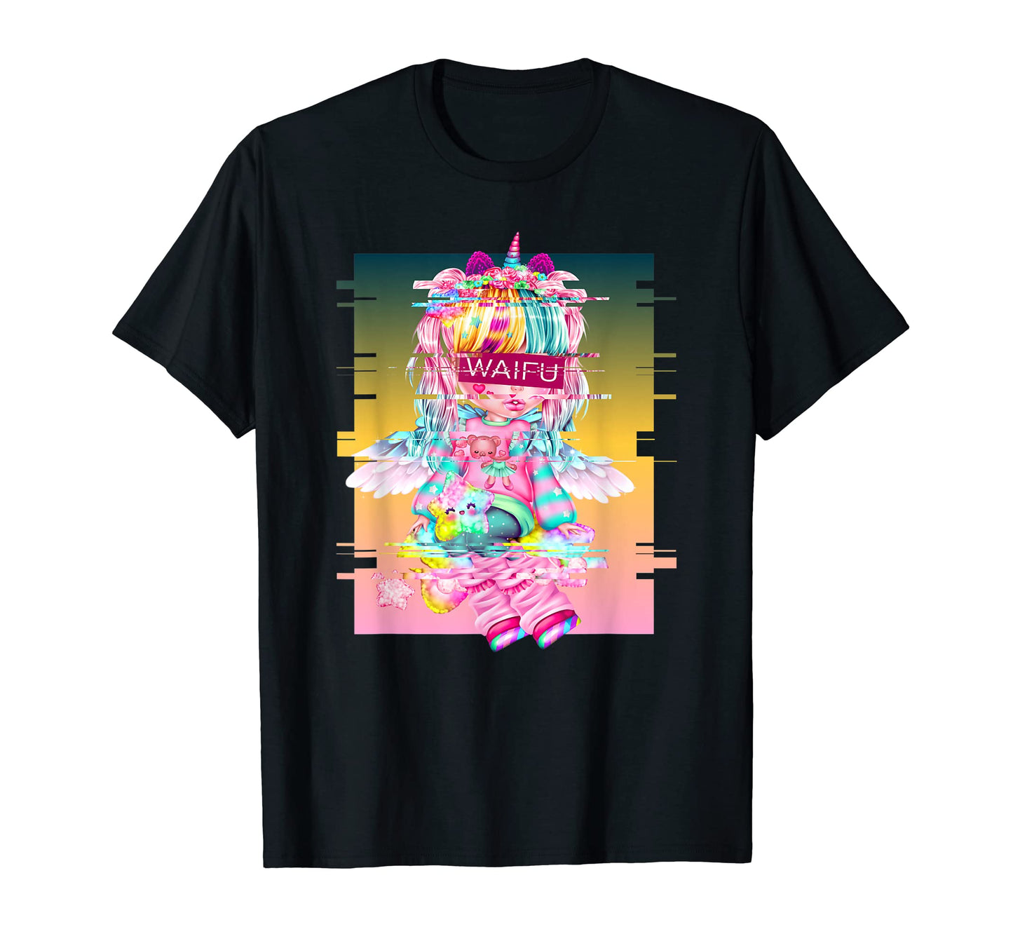 Waifu Anime Unicorn Japanese T-Shirt - Minimalist Print for Adults - T-Shirt, Sweatshirt, Hoodie