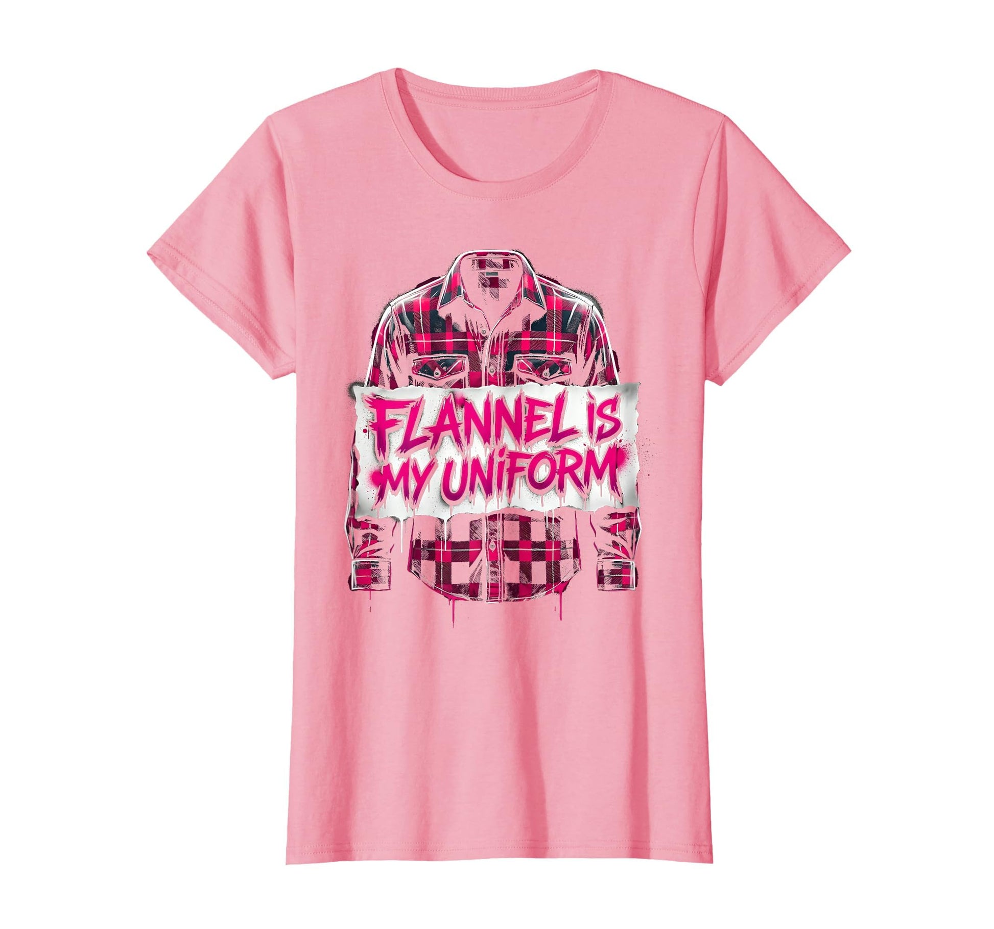 Flannel Is My Uniform Grunge T-Shirt - Novelty Apparel Men Women - T-Shirt, Sweatshirt, Hoodie