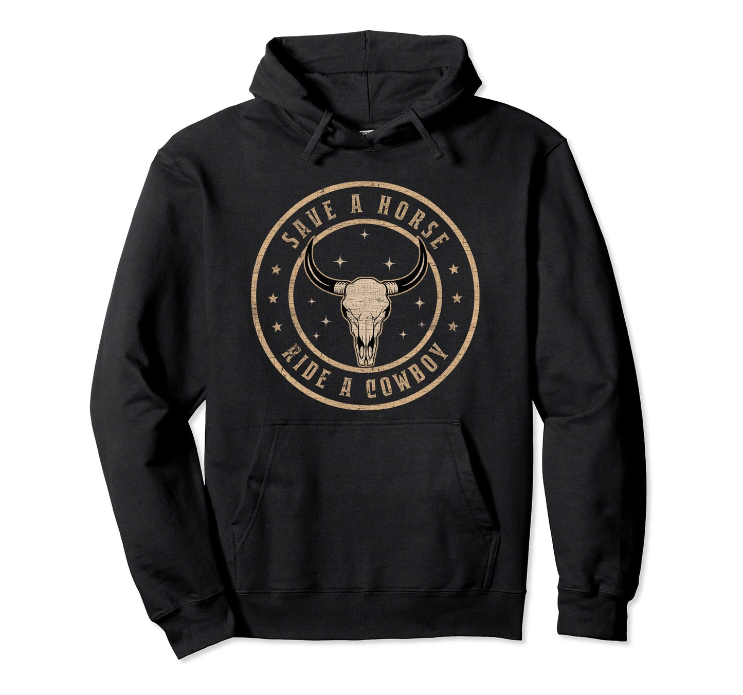 Save Horse Ride Cowboy Bull Skull Hoodie - Casual Everyday Wear for Adults - T-Shirt, Sweatshirt, Hoodie