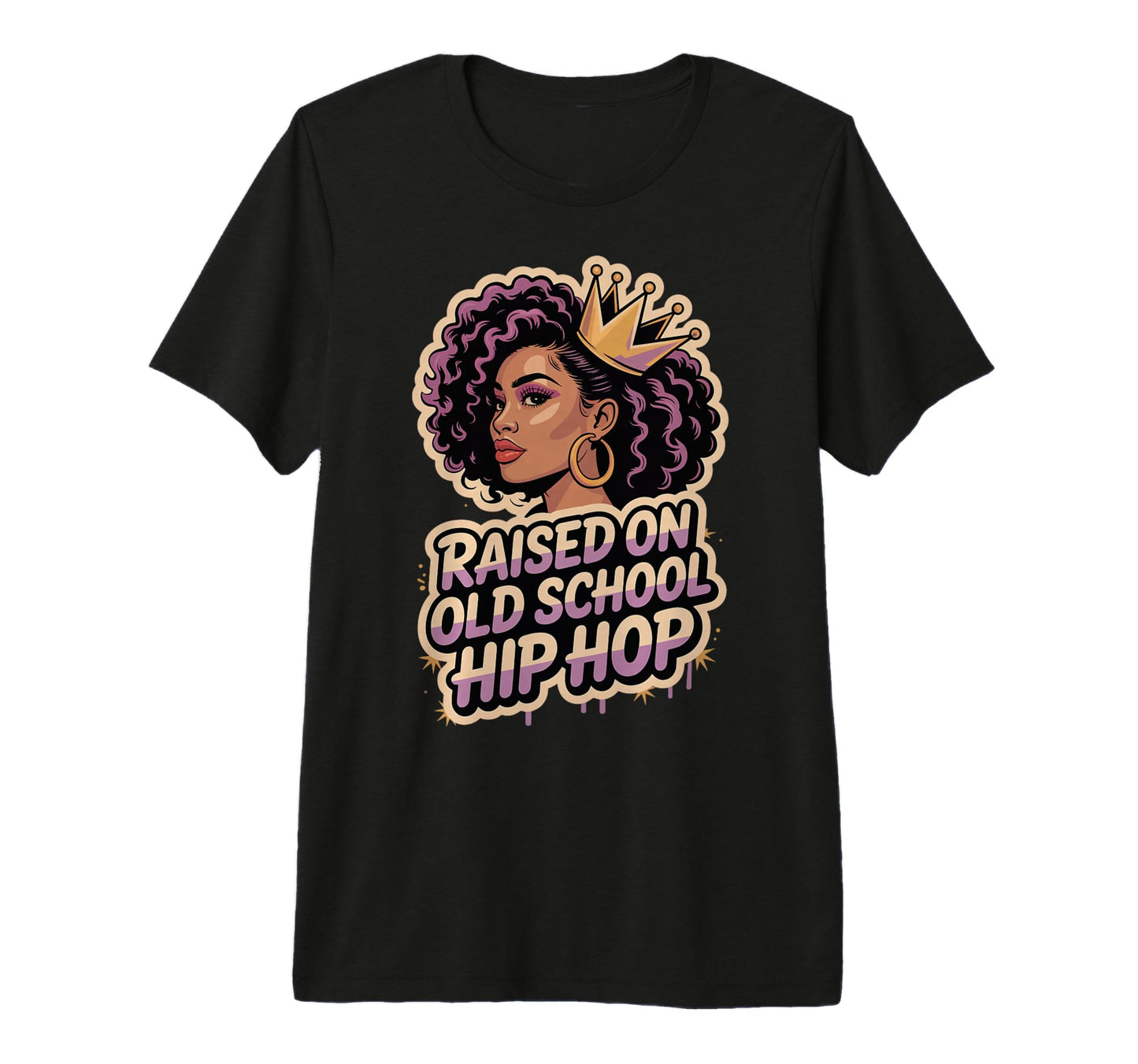 Raised Old School Hip Hop Tri Blend T-Shirt - Fun Novelty Design for Adults - T-Shirt, Sweatshirt, Hoodie