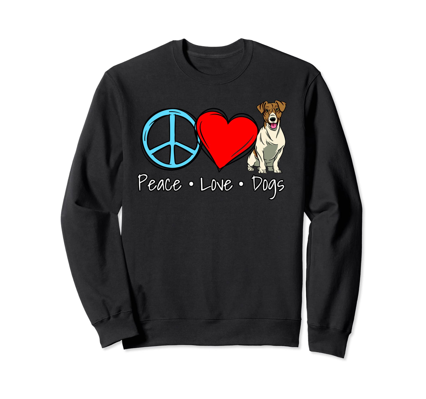 Peace Love Dogs Jacky Terrier Sweatshirt - Minimalist Print Men Women - T-Shirt, Sweatshirt, Hoodie