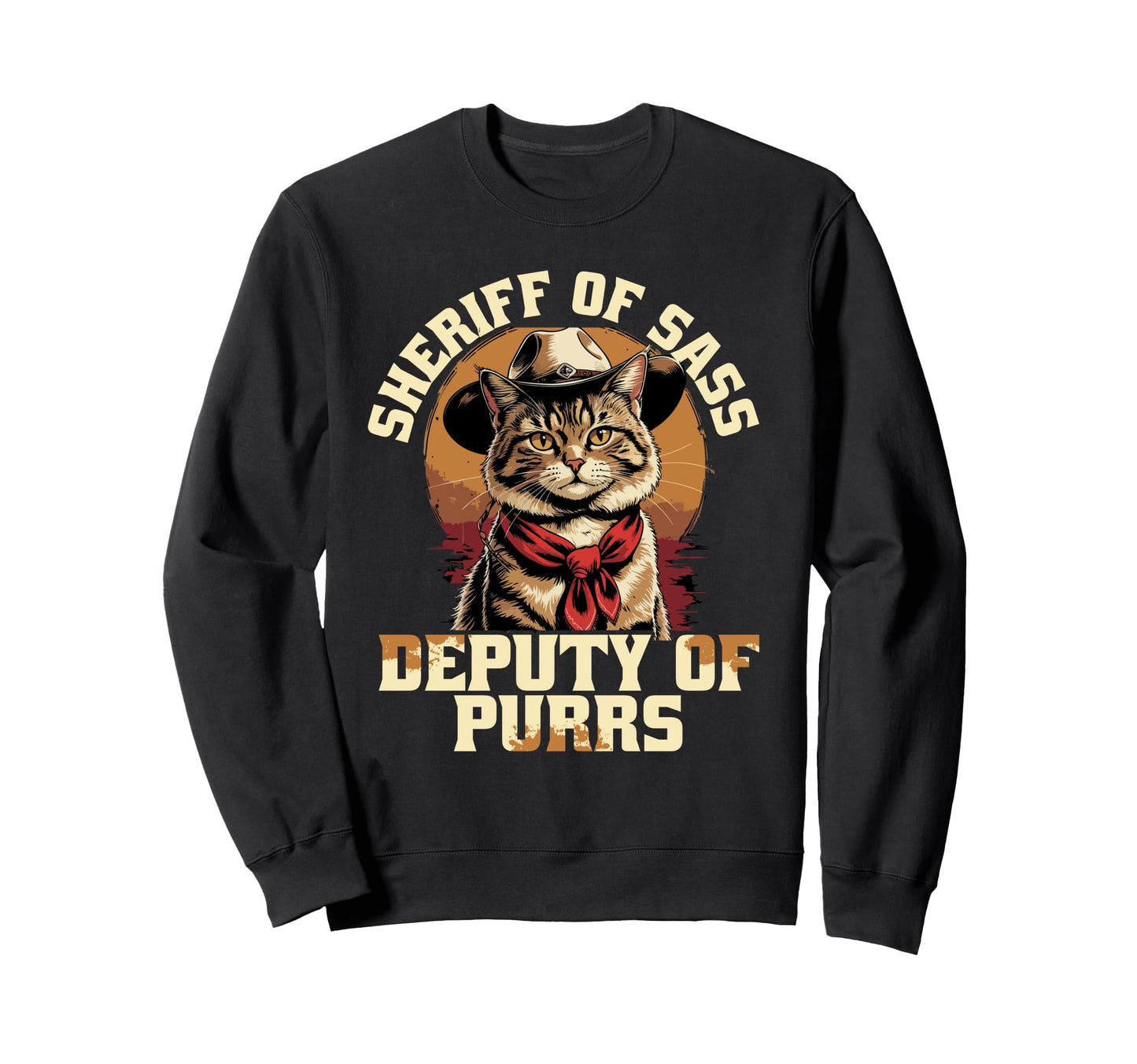 Funny Sheriff Cat Meme Cowboy Sweatshirt - Streetwear Style Men Women - T-Shirt, Sweatshirt, Hoodie