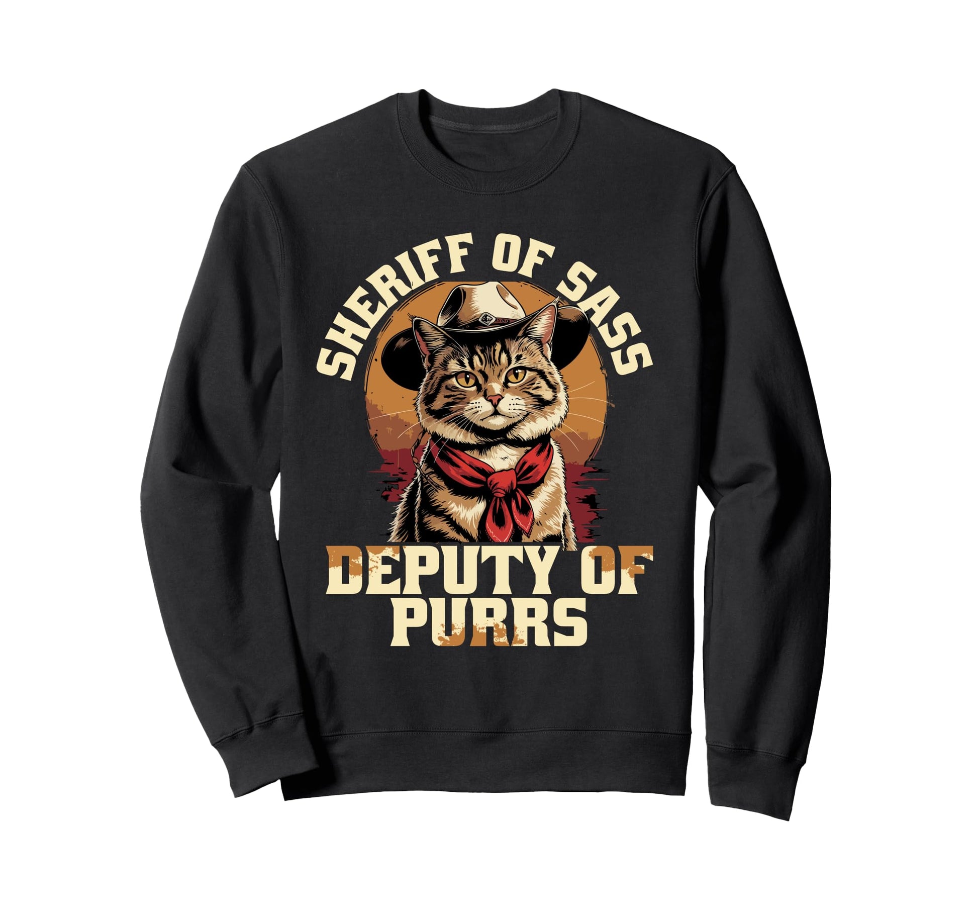 Funny Sheriff Cat Meme Cowboy Sweatshirt - Streetwear Style Men Women - T-Shirt, Sweatshirt, Hoodie