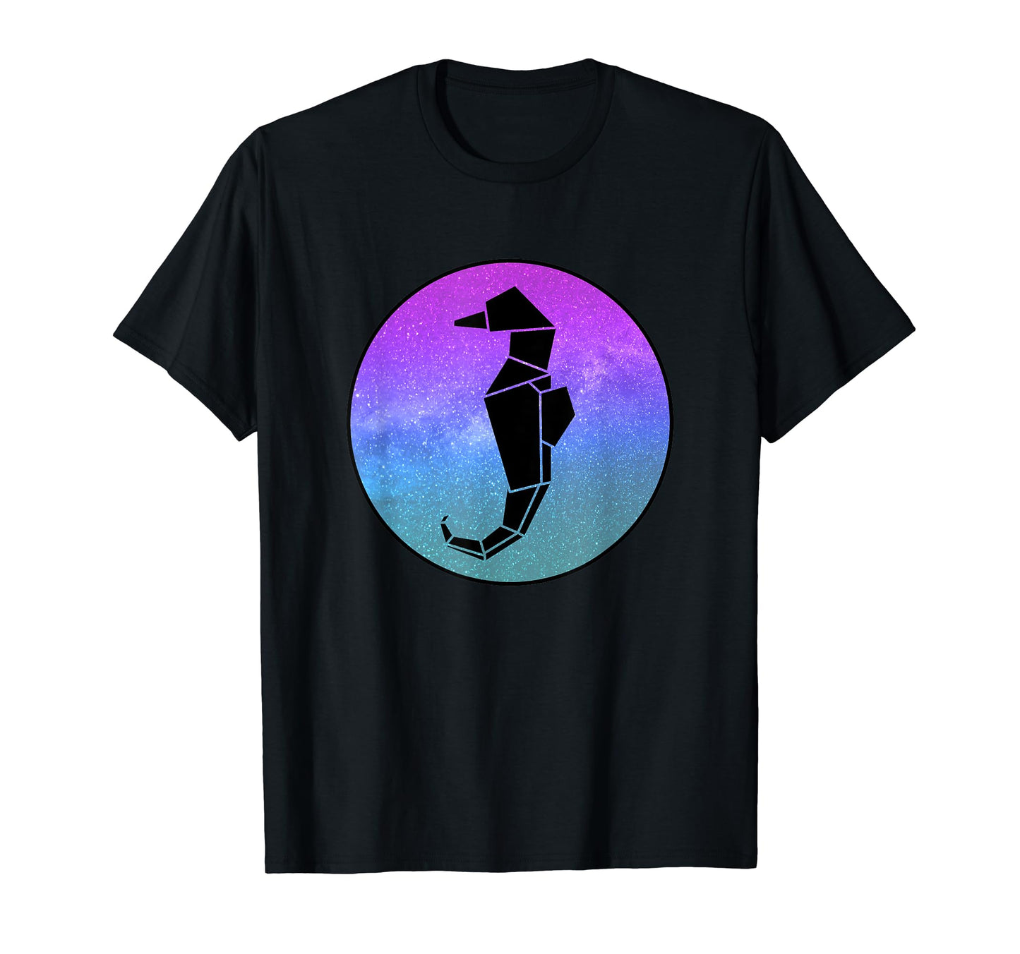 Seahorse Origami Galaxy Vaporwave T-Shirt - Fun Novelty Design for Adults - T-Shirt, Sweatshirt, Hoodie