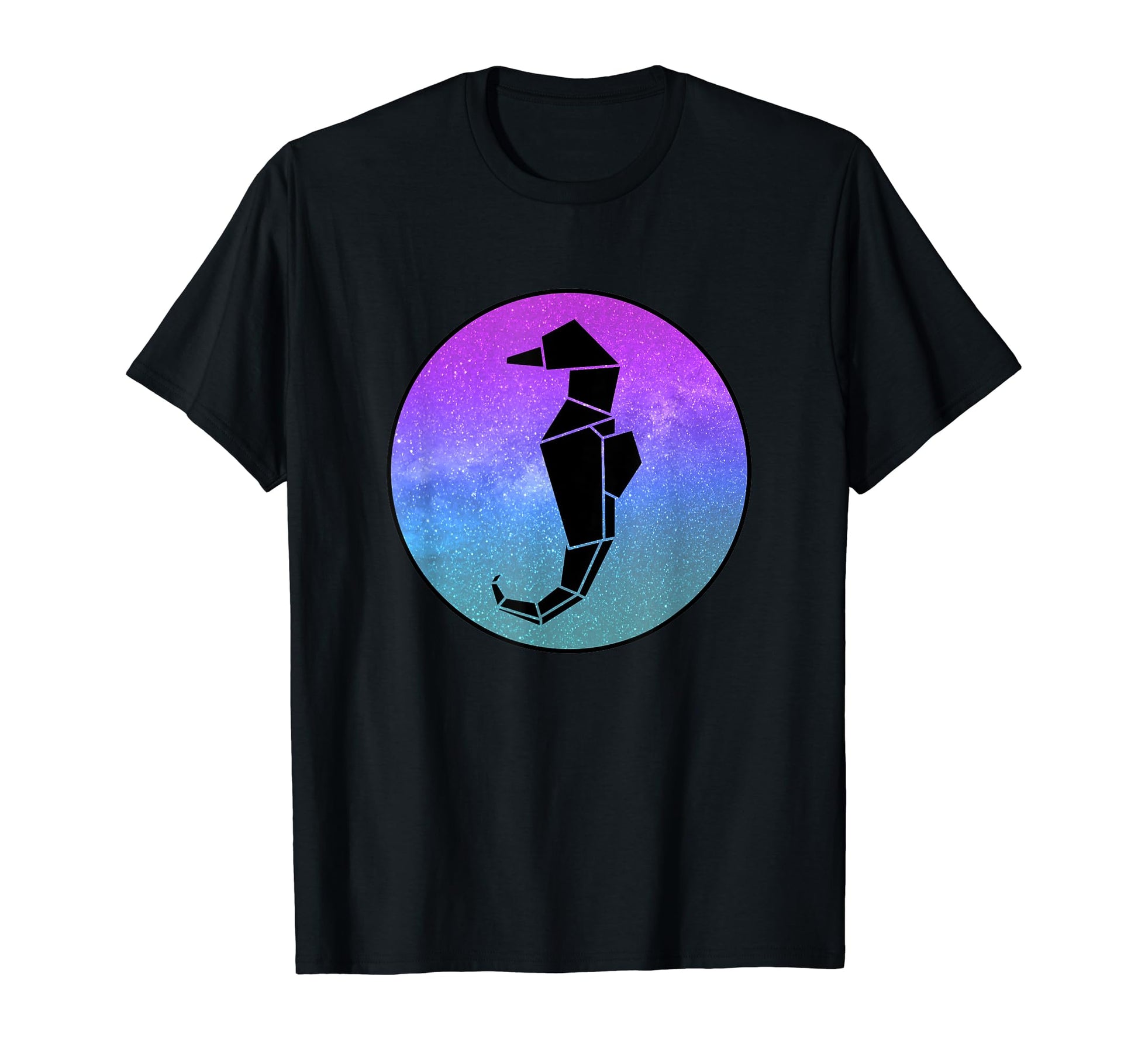 Seahorse Origami Galaxy Vaporwave T-Shirt - Fun Novelty Design for Adults - T-Shirt, Sweatshirt, Hoodie