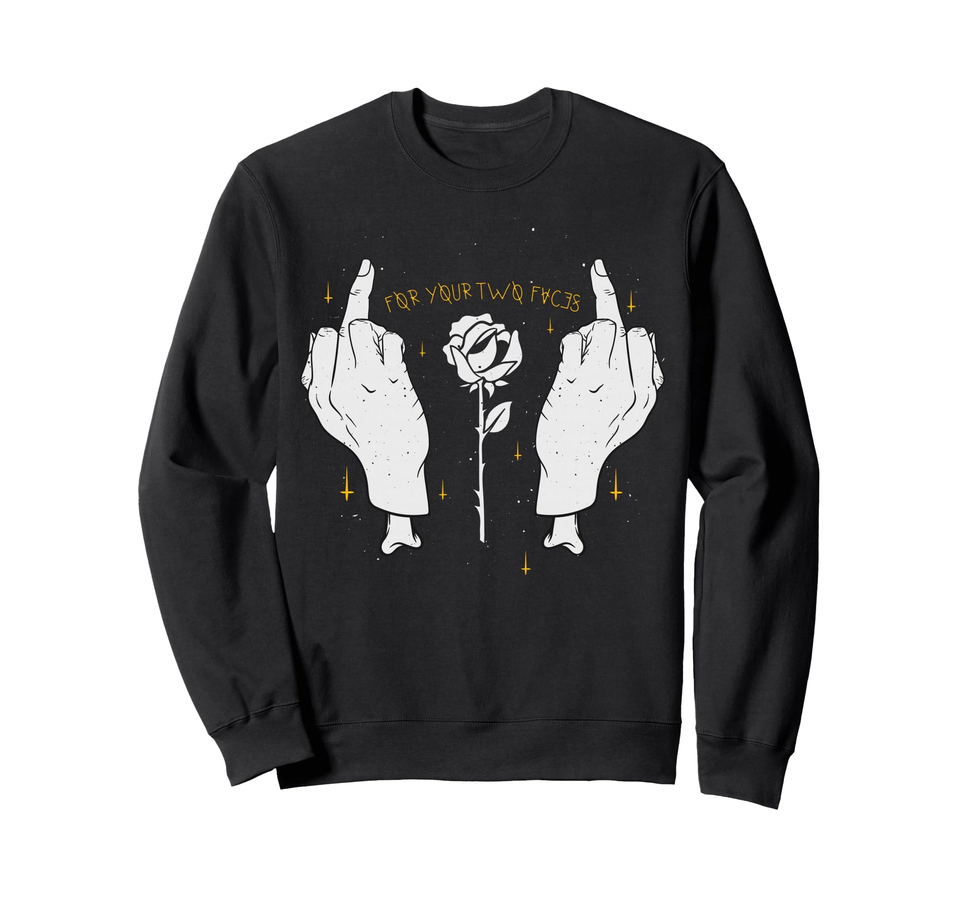 Your Two Faces Aesthetic Edgy Sweatshirt - Fun Novelty Design Men Women - T-Shirt, Sweatshirt, Hoodie