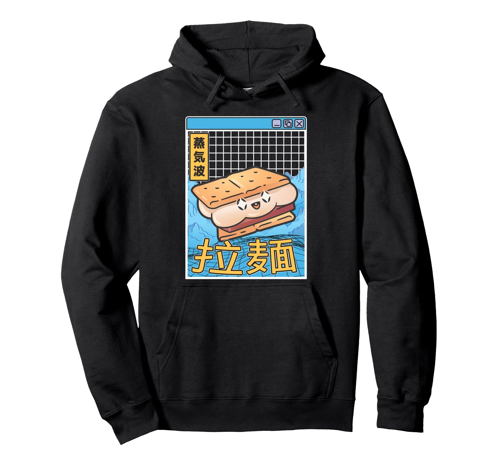 Japanese Smore Kawaii Grid Vaporwave Hoodie - Minimalist Print Unisex - T-Shirt, Sweatshirt, Hoodie