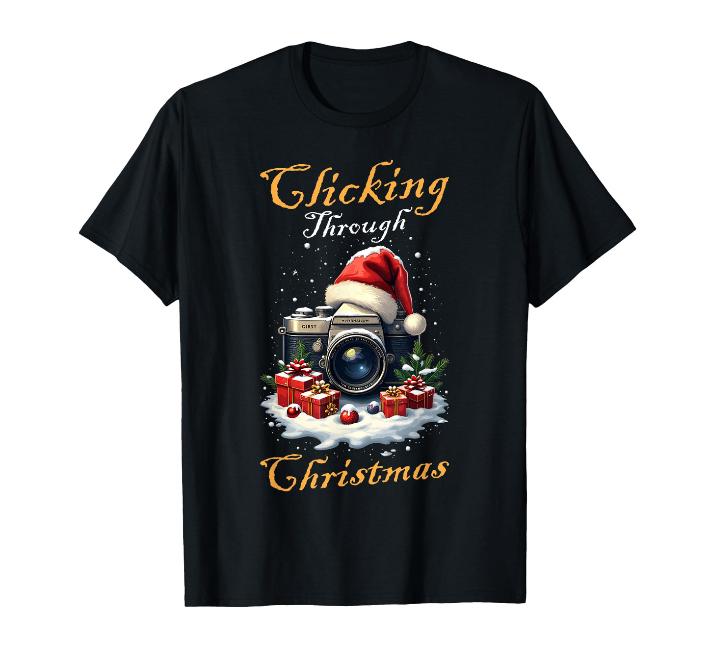 Clicking Through Camera Holiday Light T-Shirt - Minimalist Print for Adults - T-Shirt, Sweatshirt, Hoodie