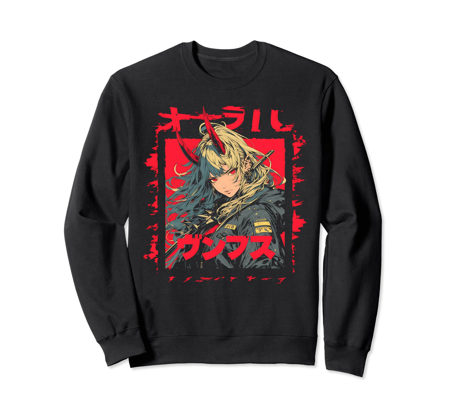 Goth Grunge Demon Anime Waifu Horror Alt Sweatshirt - Graphic Print Unisex - T-Shirt, Sweatshirt, Hoodie