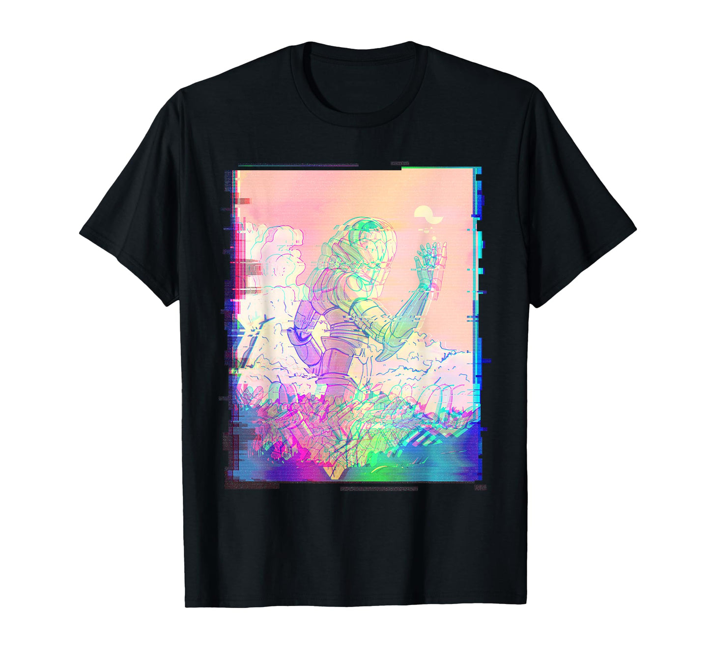 Trippy Glitch Aesthetic Vaporwave T-Shirt - Custom Art Print Men Women - T-Shirt, Sweatshirt, Hoodie