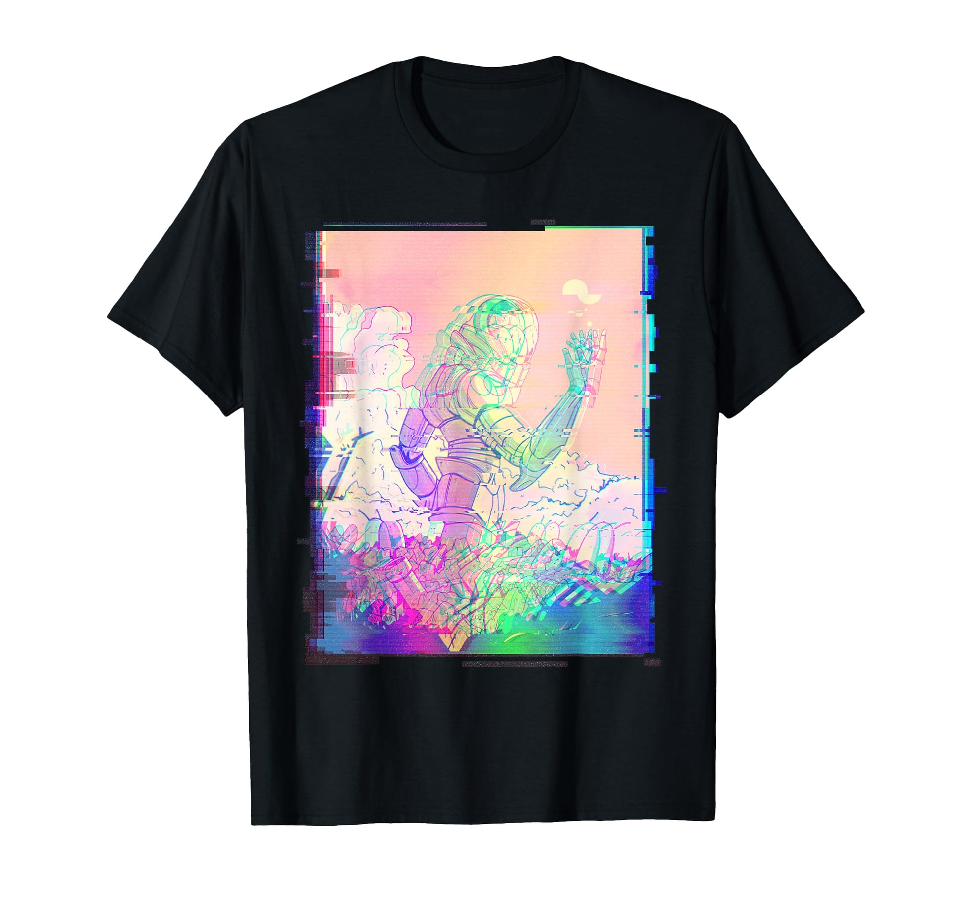 Trippy Glitch Aesthetic Vaporwave T-Shirt - Custom Art Print Men Women - T-Shirt, Sweatshirt, Hoodie