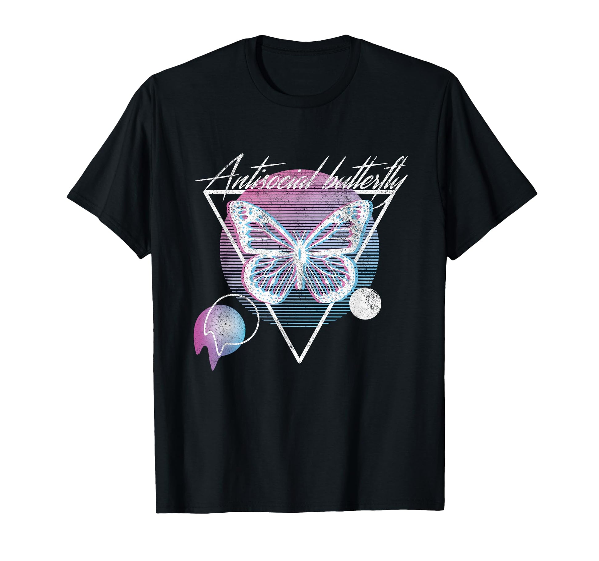 Antisocial Butterfly Vaporwave T-Shirt - Fun Novelty Design for Adults - T-Shirt, Sweatshirt, Hoodie