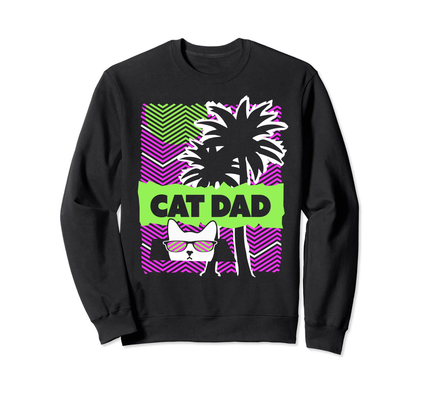 Cat Dad 90S Vaporwave Aesthetic Sweatshirt - Aesthetic Graphic Men Women - T-Shirt, Sweatshirt, Hoodie