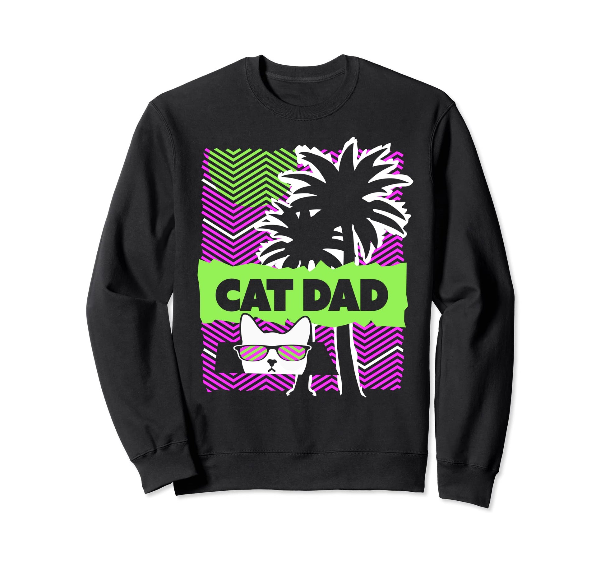 Cat Dad 90S Vaporwave Aesthetic Sweatshirt - Aesthetic Graphic Men Women - T-Shirt, Sweatshirt, Hoodie