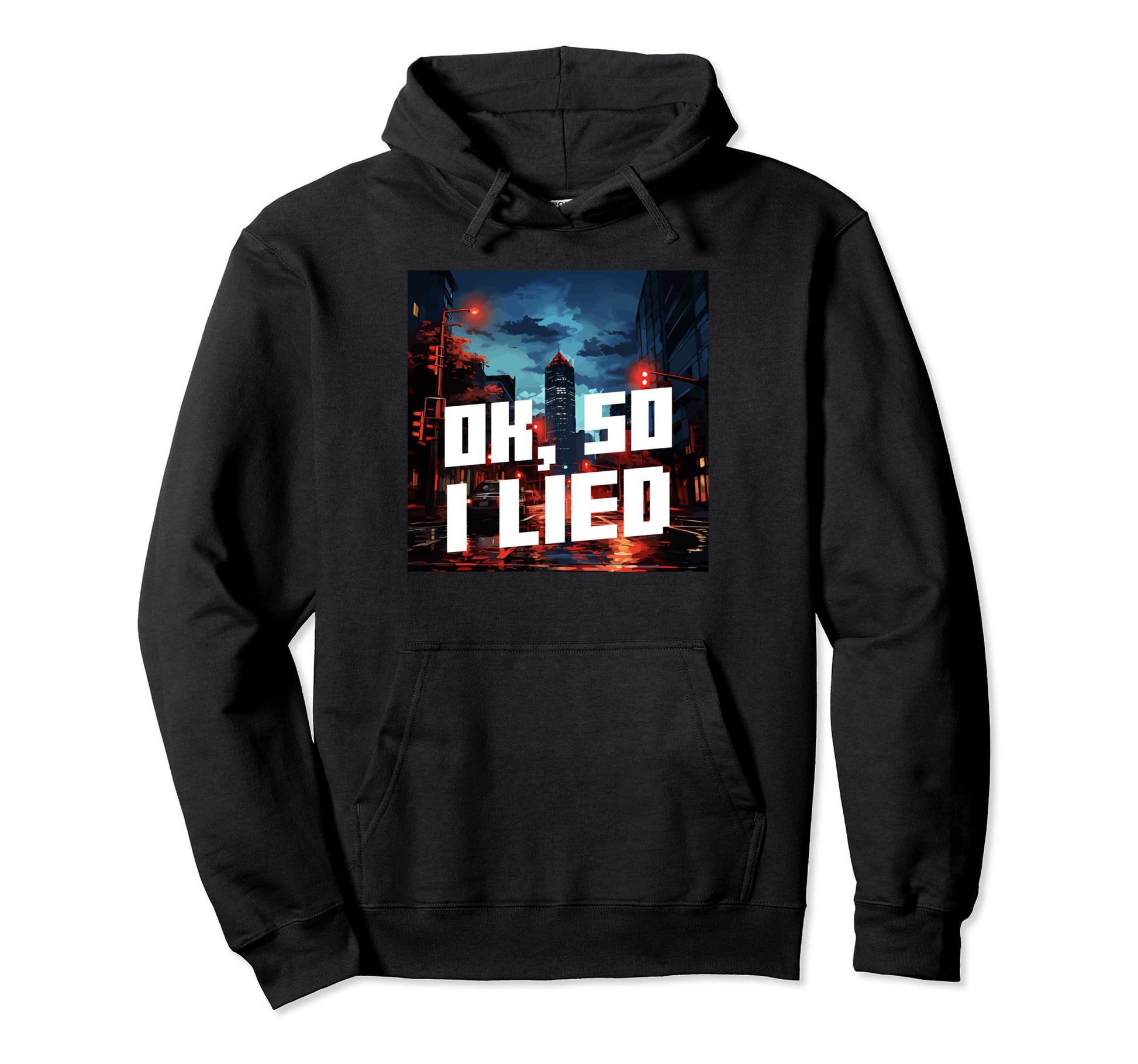 Ok So I Lied Aesthetic Vaporwave Hoodie - Minimalist Print Unisex - T-Shirt, Sweatshirt, Hoodie