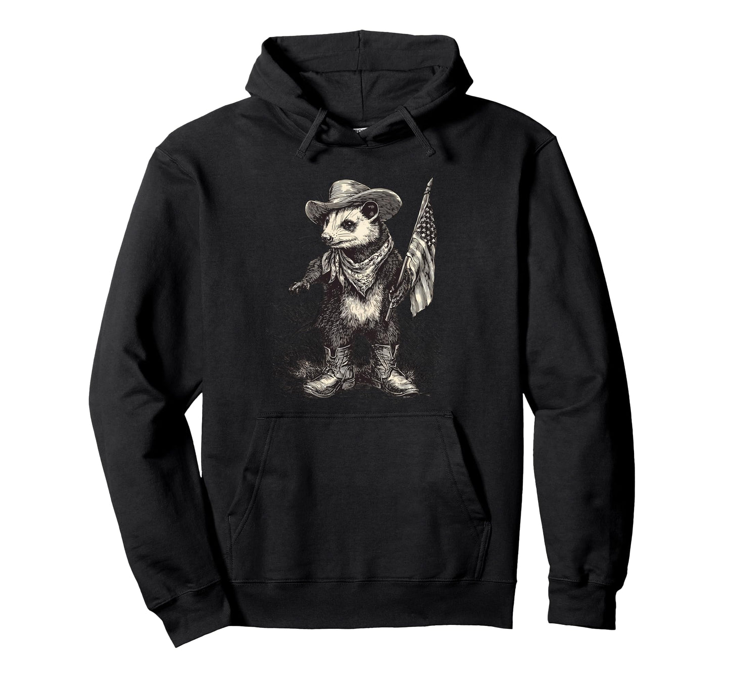 Opossum Cowboy Rodeo Cowgirl Possum Hoodie - Minimalist Print for Adults - T-Shirt, Sweatshirt, Hoodie