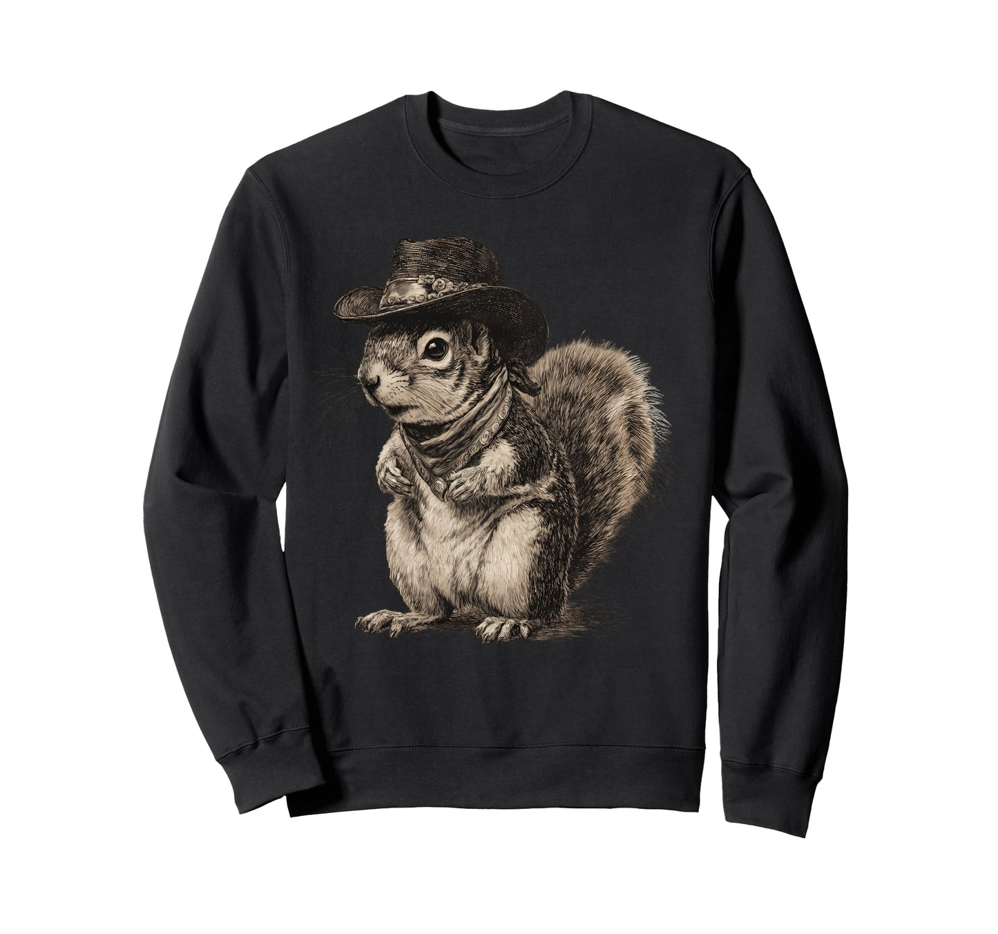 Country Cowboy Squirrel Rodeo Sweatshirt - Custom Art Print Men Women - T-Shirt, Sweatshirt, Hoodie