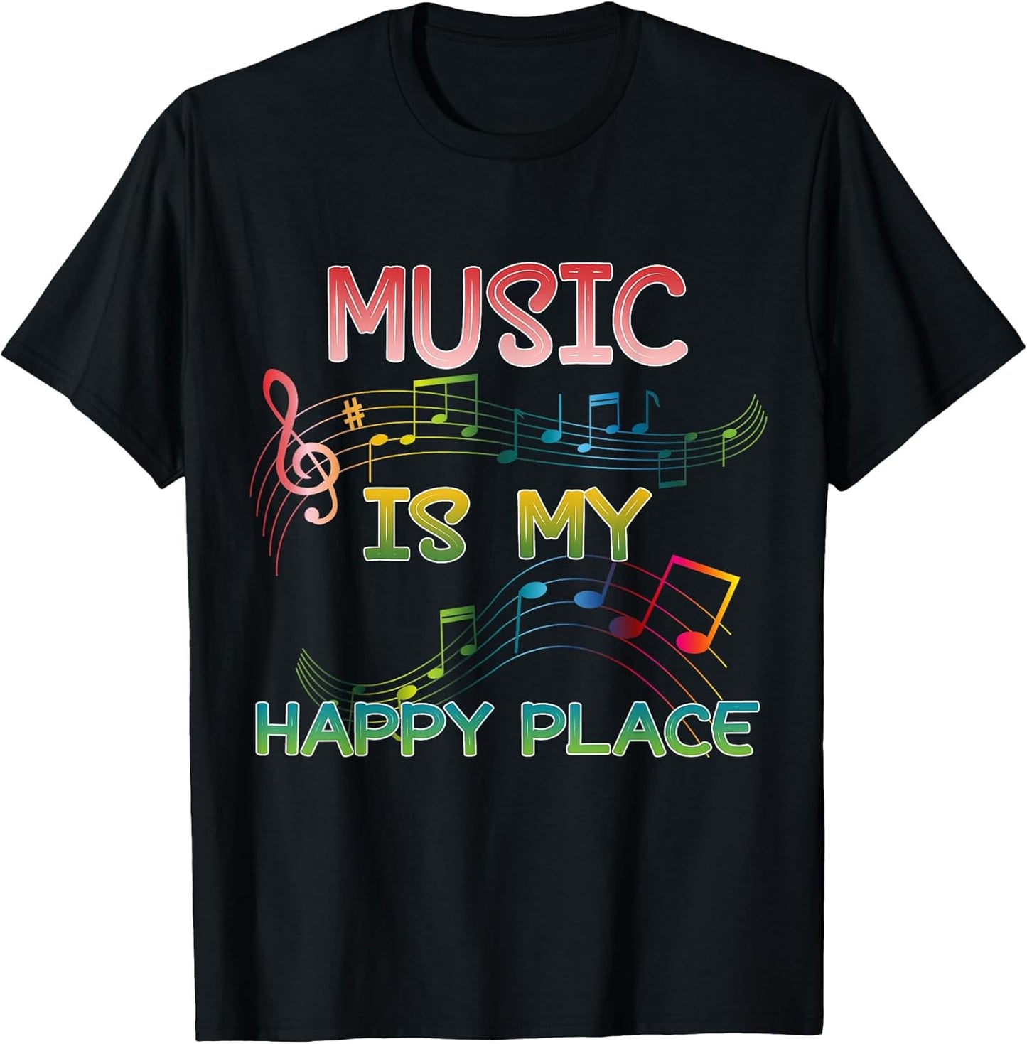 Music Is My Happy Place Inspiring Men Women Kids - Adult & Kids T-Shirts, Sweatshirts & Hoodies apparel design preview 1