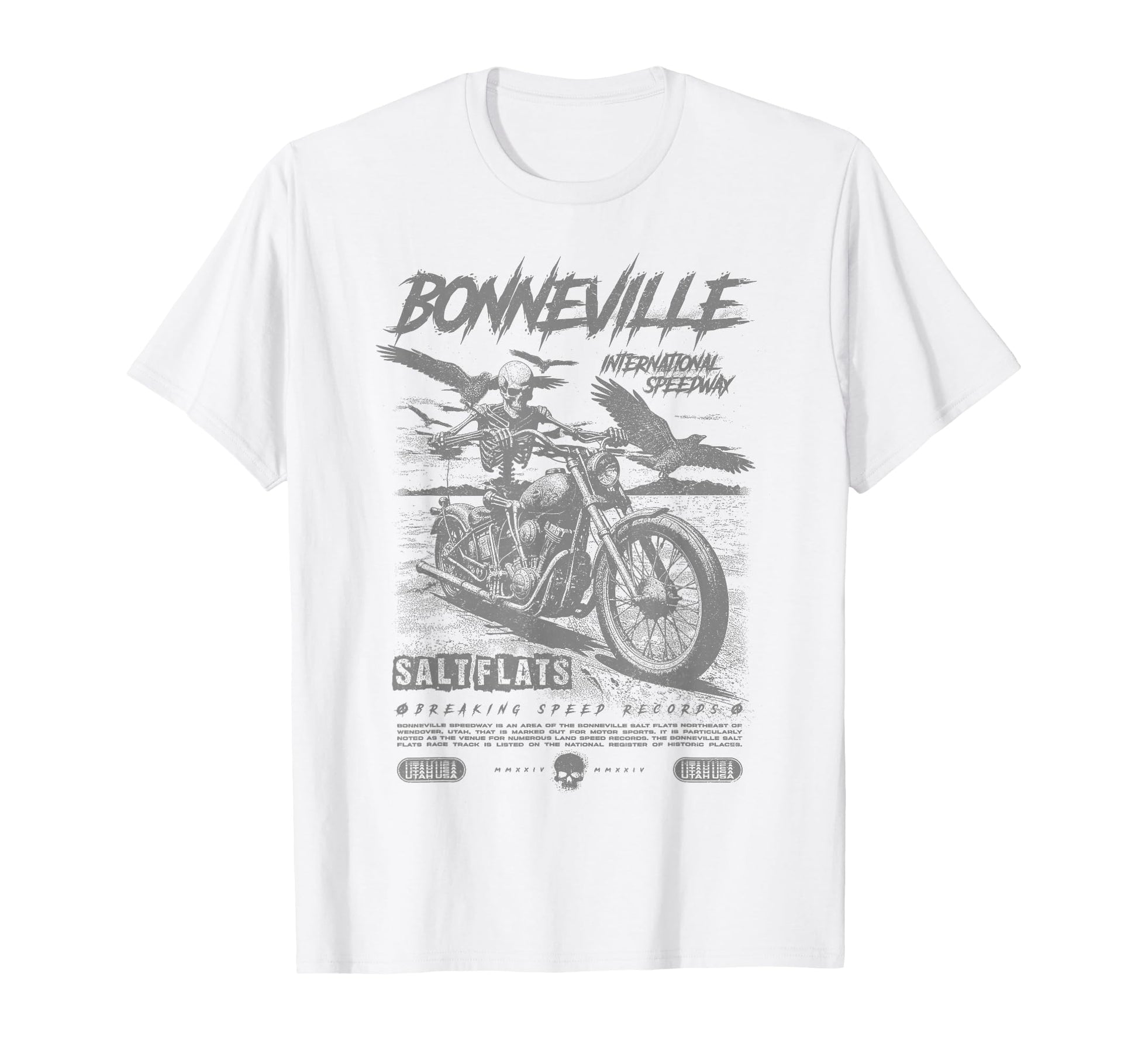 Bonneville Salt Flats Motorcycle Racing T-Shirt - Aesthetic Graphic Unisex - T-Shirt, Sweatshirt, Hoodie