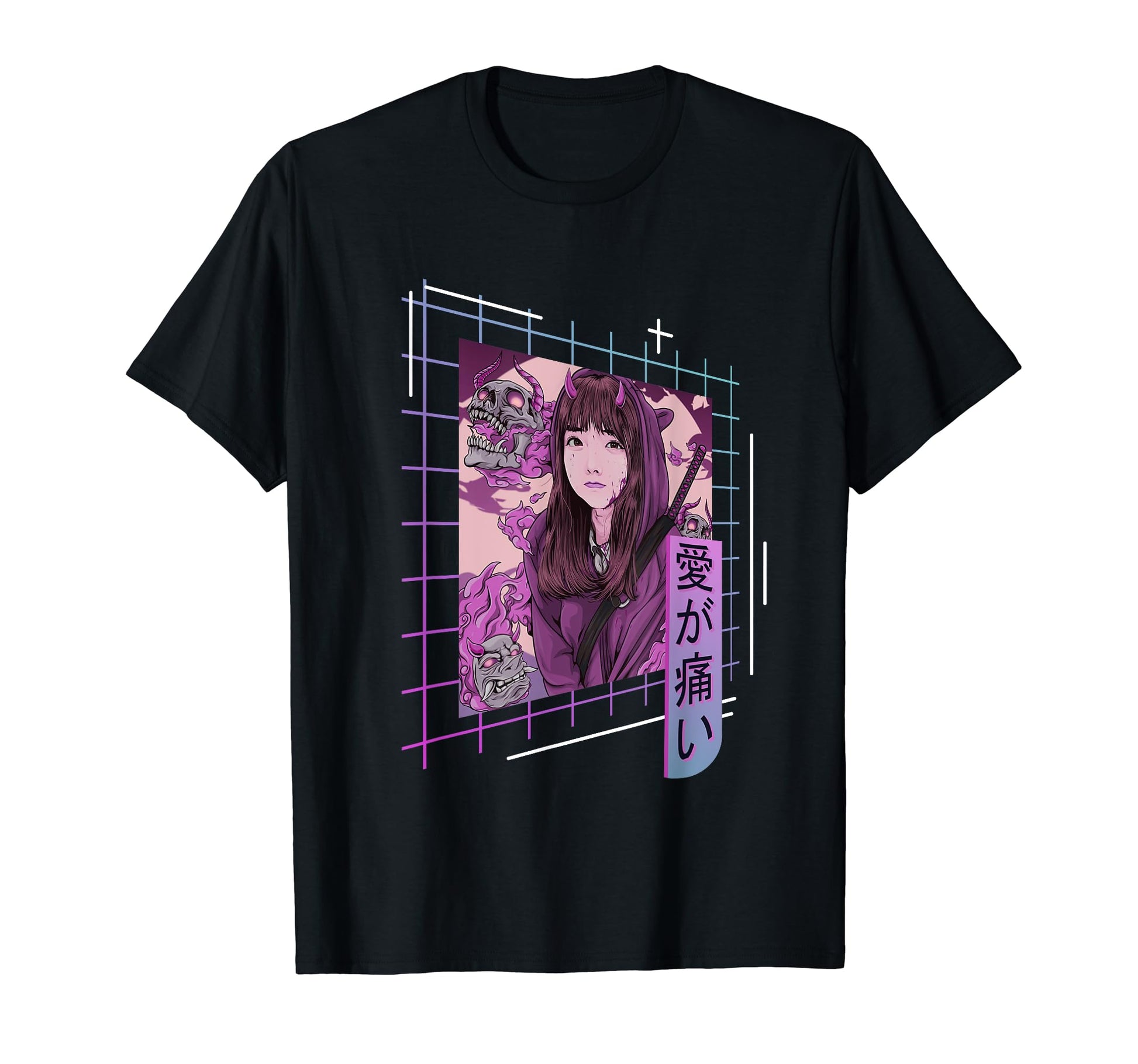 Japanese Demon Japan 80S Vaporwave T-Shirt - Graphic Print Men Women - T-Shirt, Sweatshirt, Hoodie