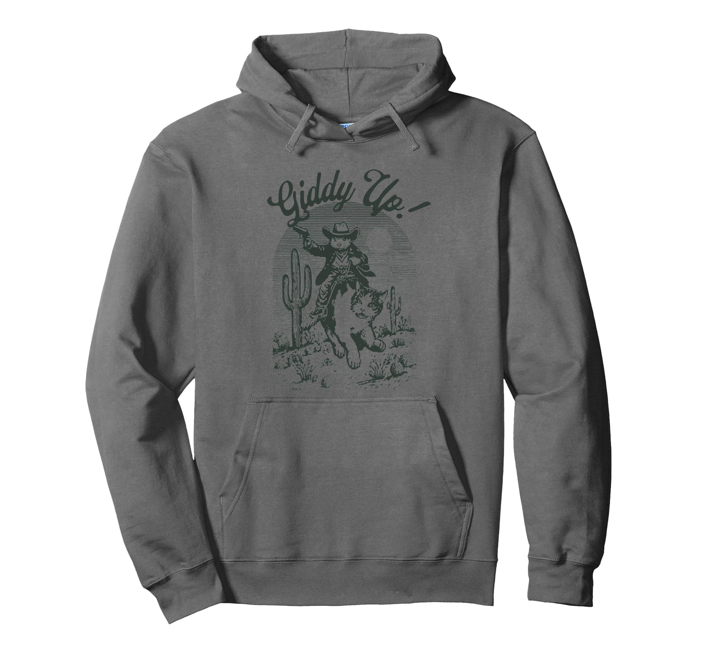 Cowboy Mouse Riding Cat Western Rodeo Hoodie - Trendy Graphic Men Women - T-Shirt, Sweatshirt, Hoodie