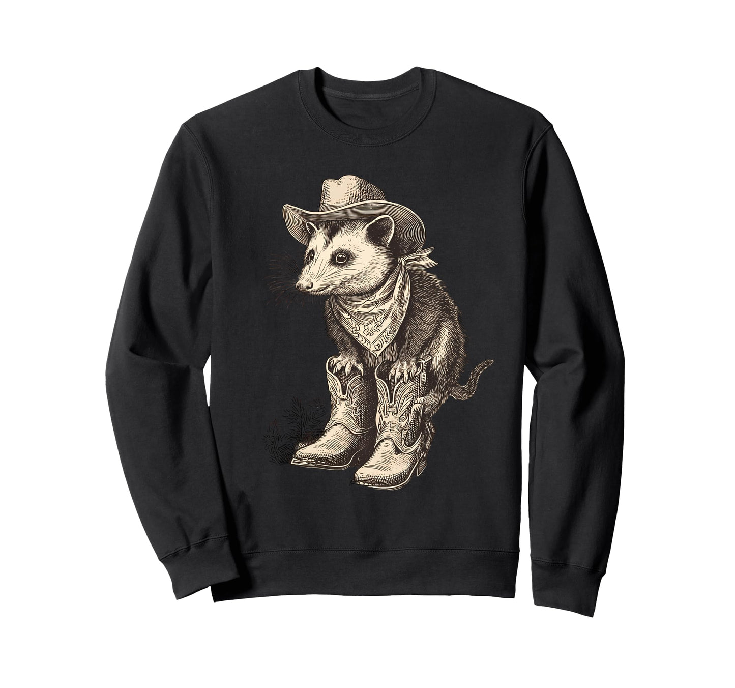 Country Cowboy Opossum Rodeo Sweatshirt - Novelty Apparel Men Women - T-Shirt, Sweatshirt, Hoodie