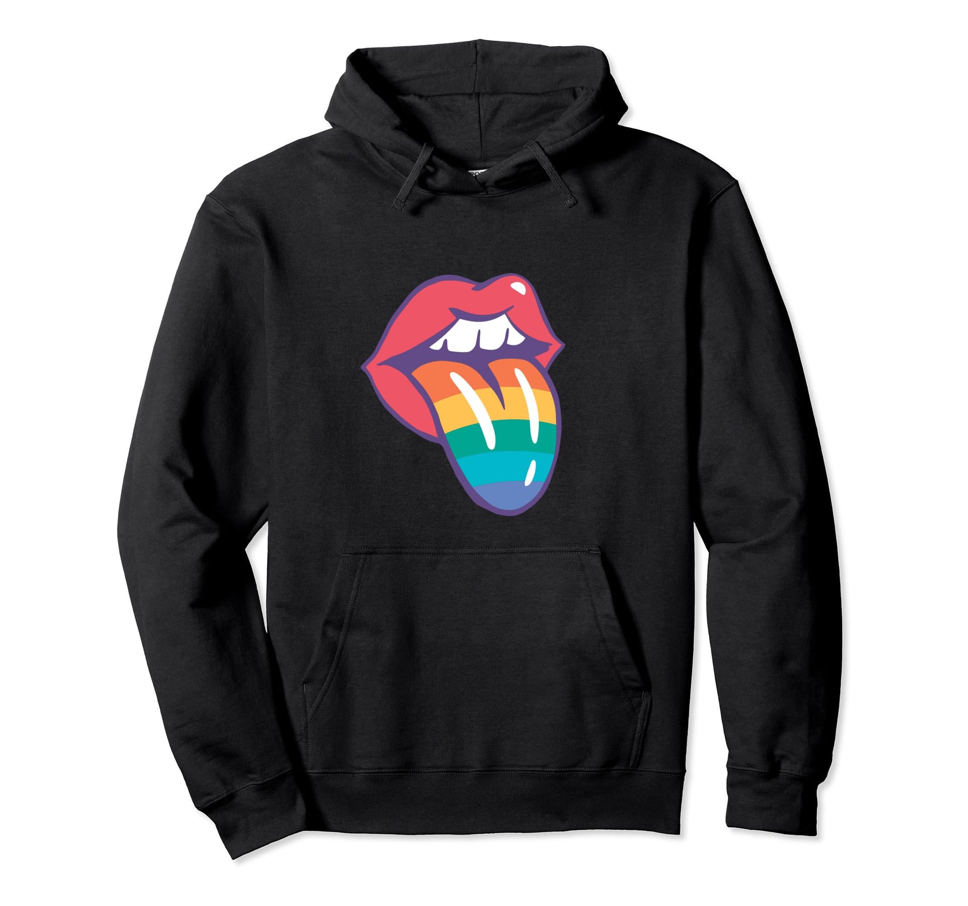 Rainbow Tongue Love Lgbt Gay Pride Hoodie - Minimalist Print for Adults - T-Shirt, Sweatshirt, Hoodie