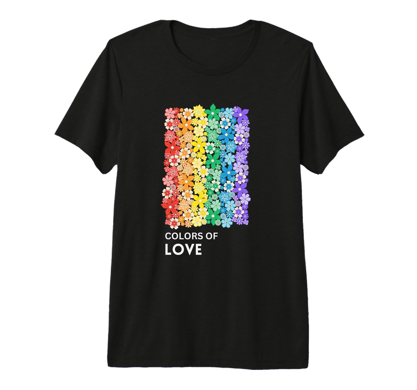 Colors Love Rainbow Flowers Lbgt T-Shirt - Aesthetic Graphic Men Women - T-Shirt, Sweatshirt, Hoodie