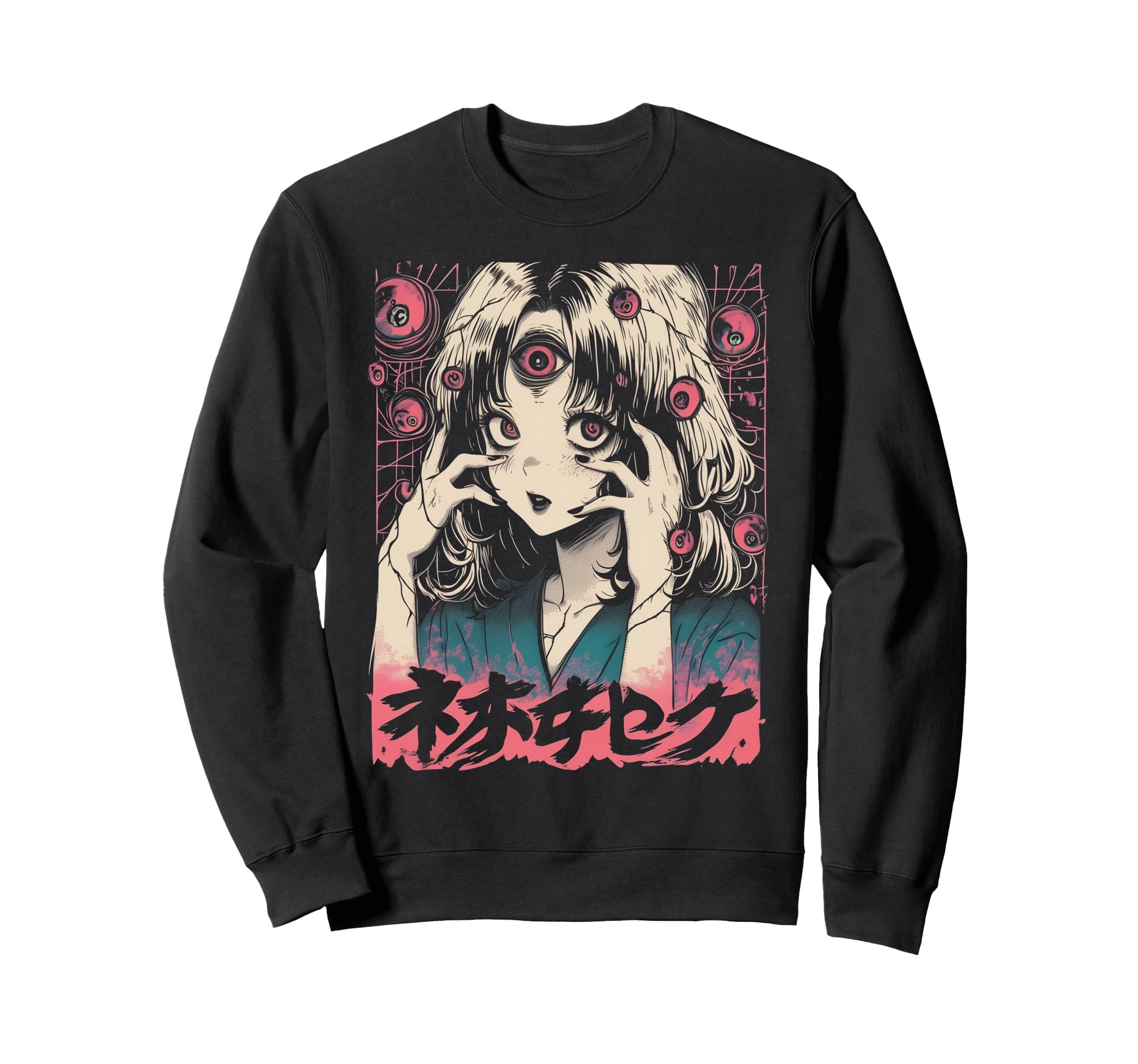 Goth Grunge Demon Anime Waifu Sweatshirt - Custom Art Print for Adults - T-Shirt, Sweatshirt, Hoodie