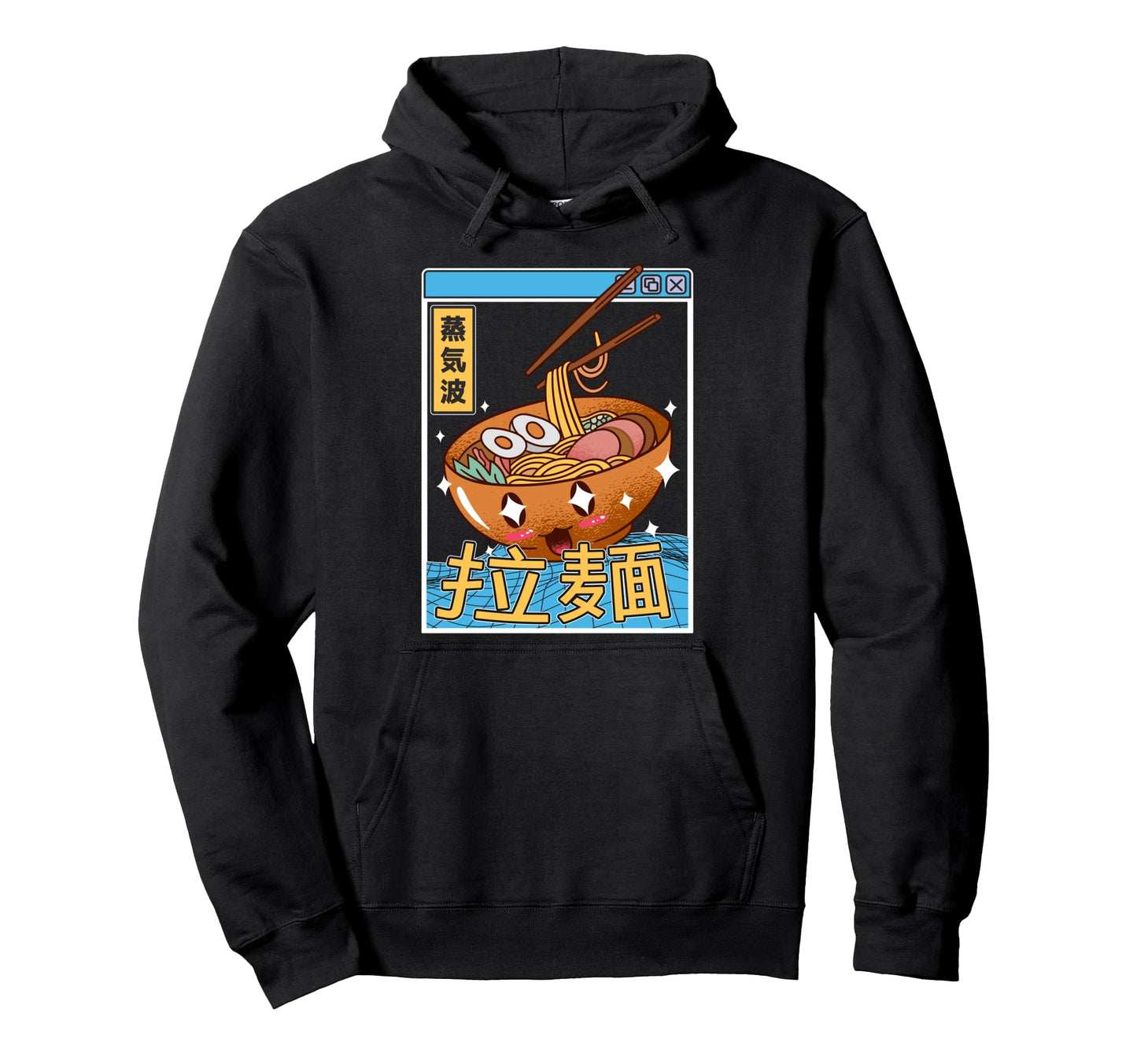 Ramen Noodles Bowl Kawaii Grid Hoodie - Custom Art Print Men Women - T-Shirt, Sweatshirt, Hoodie