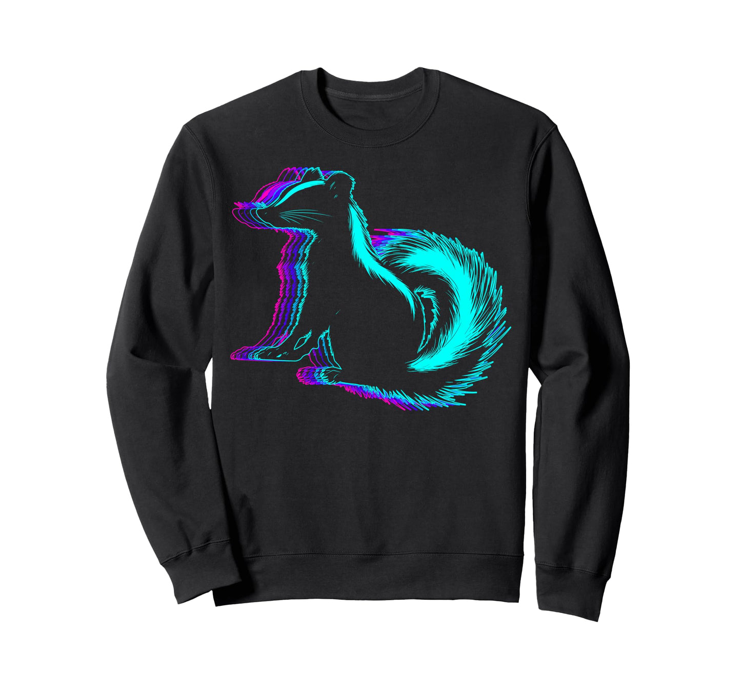 Skunk Animal Vaporwave Sweatshirt - Fun Novelty Design for Adults - T-Shirt, Sweatshirt, Hoodie