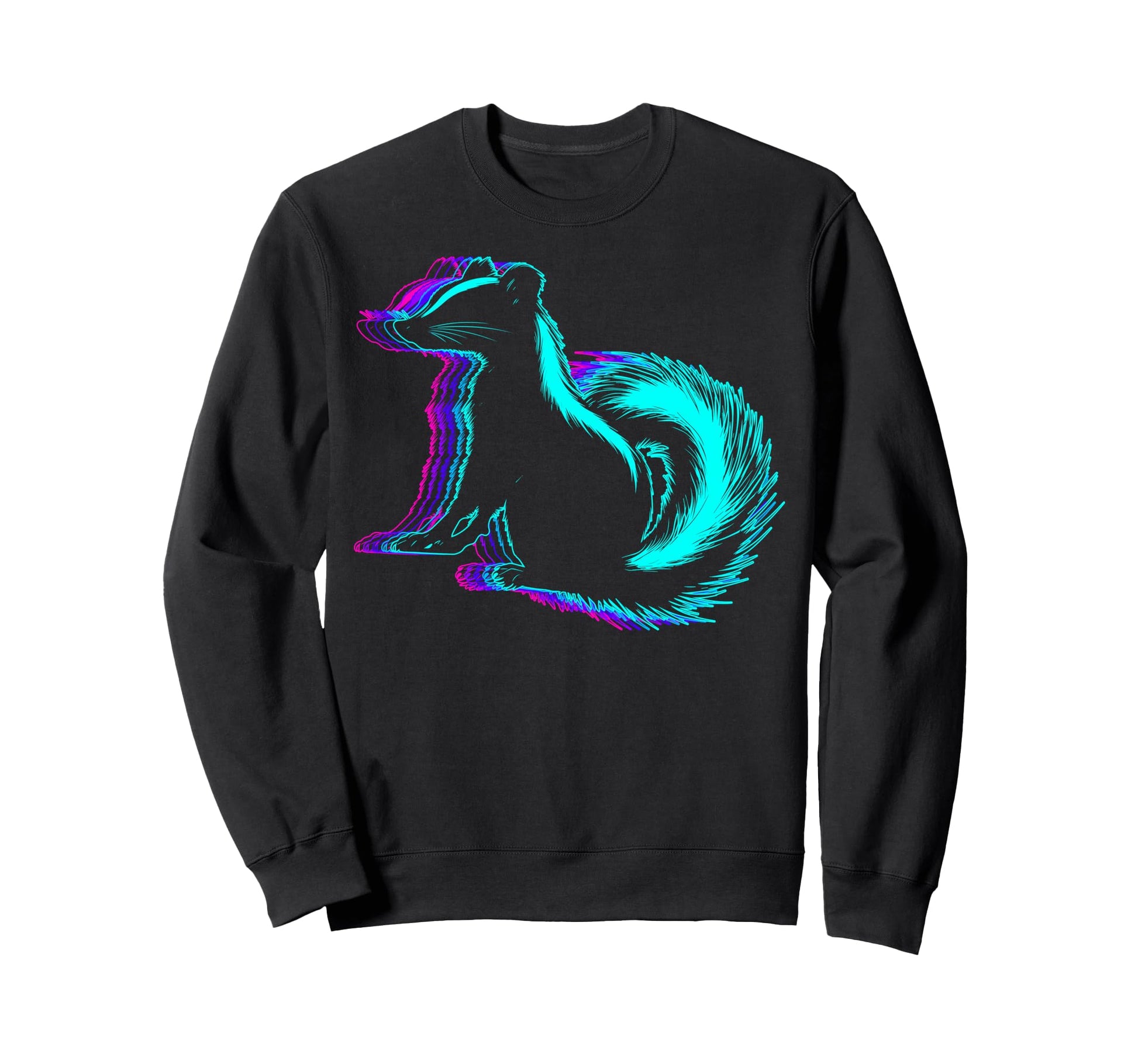 Skunk Animal Vaporwave Sweatshirt - Fun Novelty Design for Adults - T-Shirt, Sweatshirt, Hoodie
