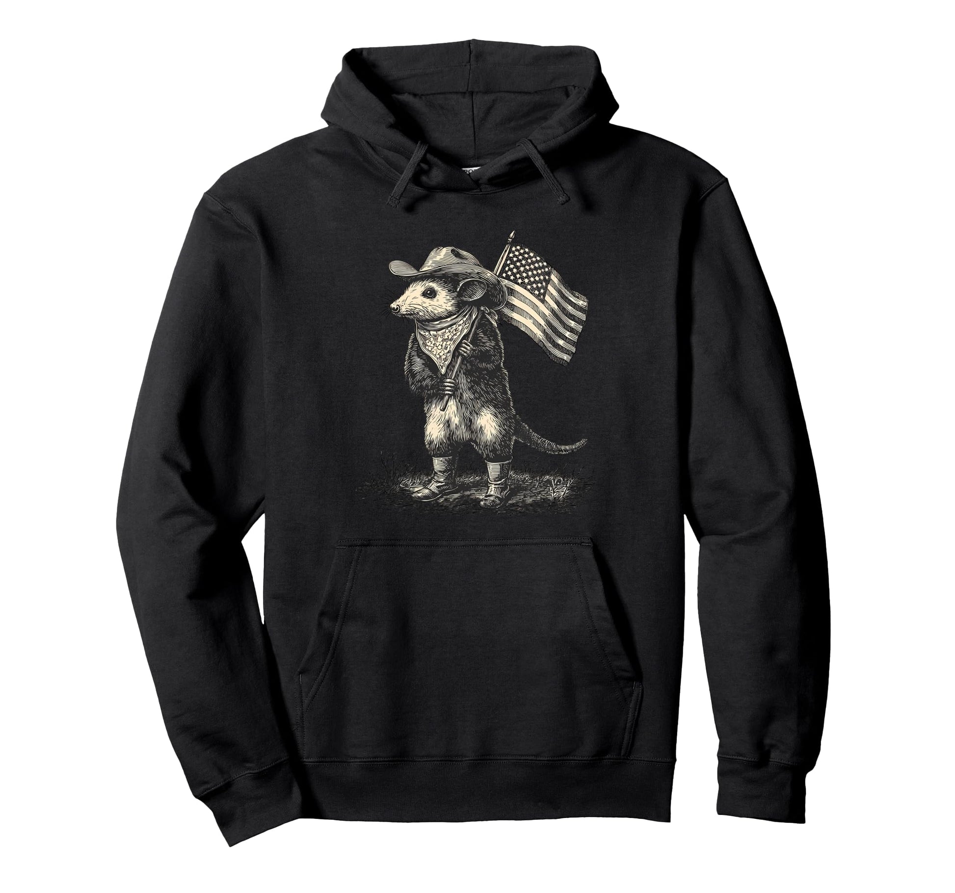 Opossum Cowboy Rodeo Cowgirl Western Hoodie - Fun Novelty Design Unisex - T-Shirt, Sweatshirt, Hoodie