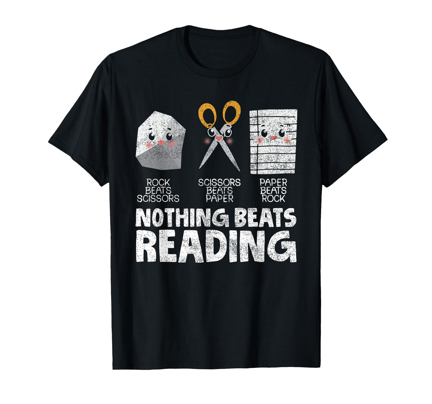 Rock Paper Scissor Reading Book T-Shirt - Fun Novelty Design Unisex - T-Shirt, Sweatshirt, Hoodie
