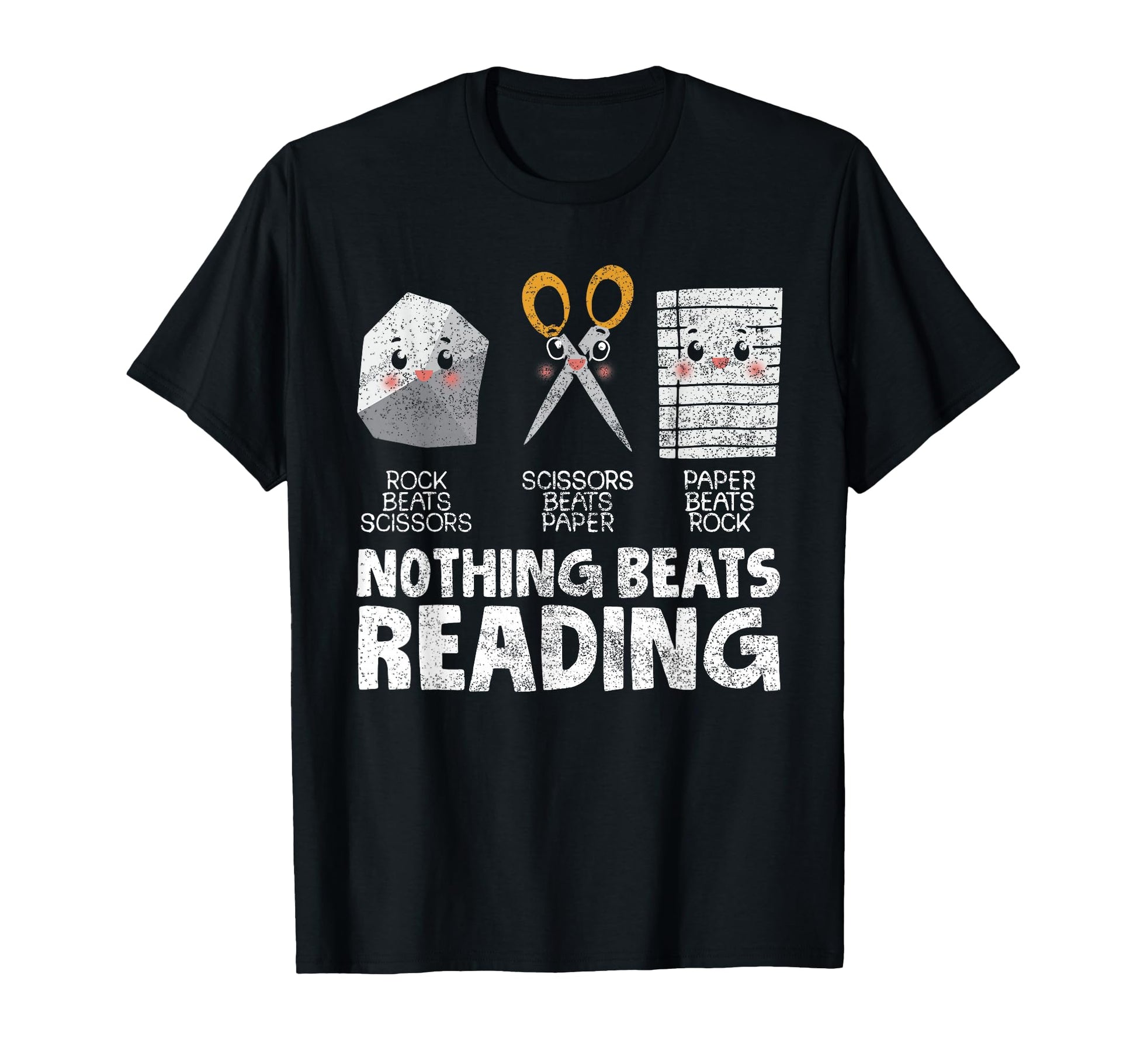 Rock Paper Scissor Reading Book T-Shirt - Fun Novelty Design Unisex - T-Shirt, Sweatshirt, Hoodie