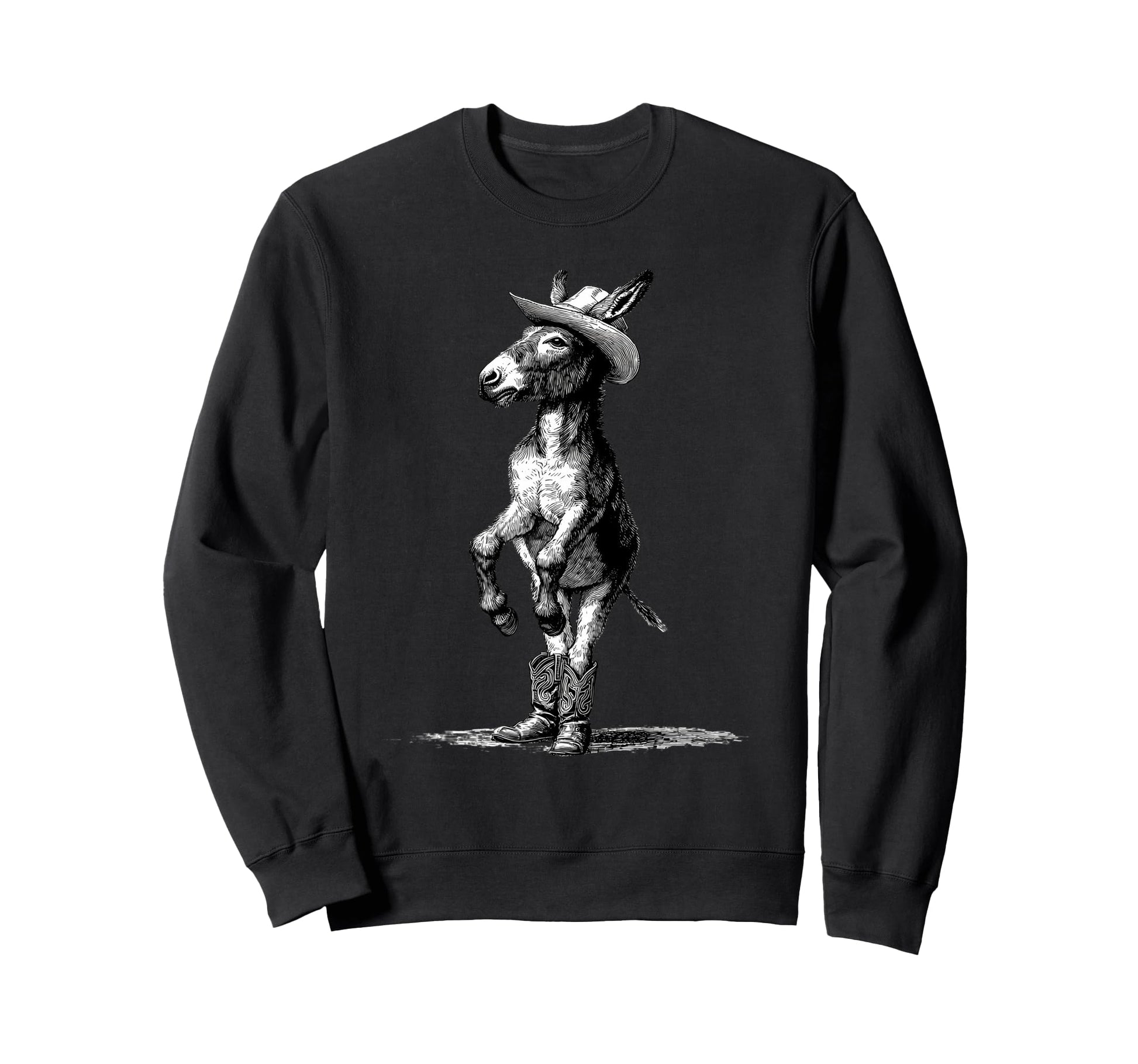 Donkey Cowboy Rodeo Cowgirl Western Sweatshirt - Trendy Graphic Unisex - T-Shirt, Sweatshirt, Hoodie