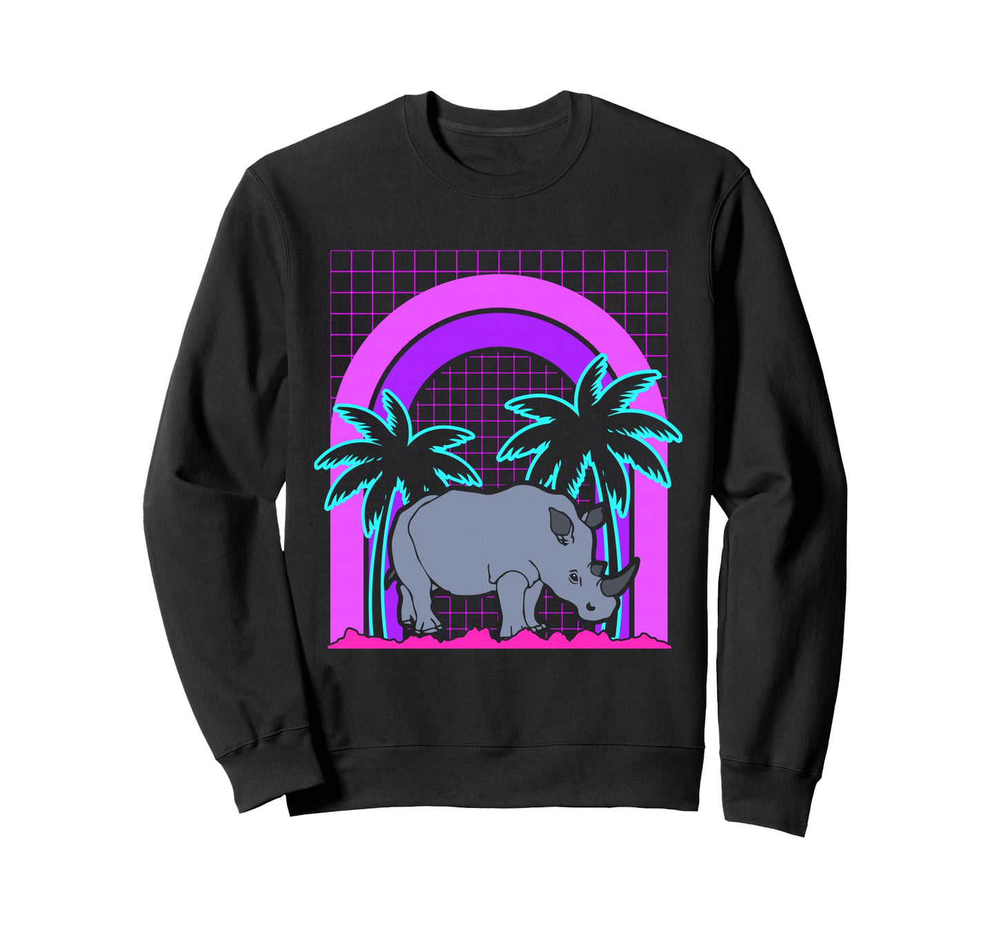 Aesthetic Vaporwave Outfits Rhino Sweatshirt - Streetwear Style Men Women - T-Shirt, Sweatshirt, Hoodie