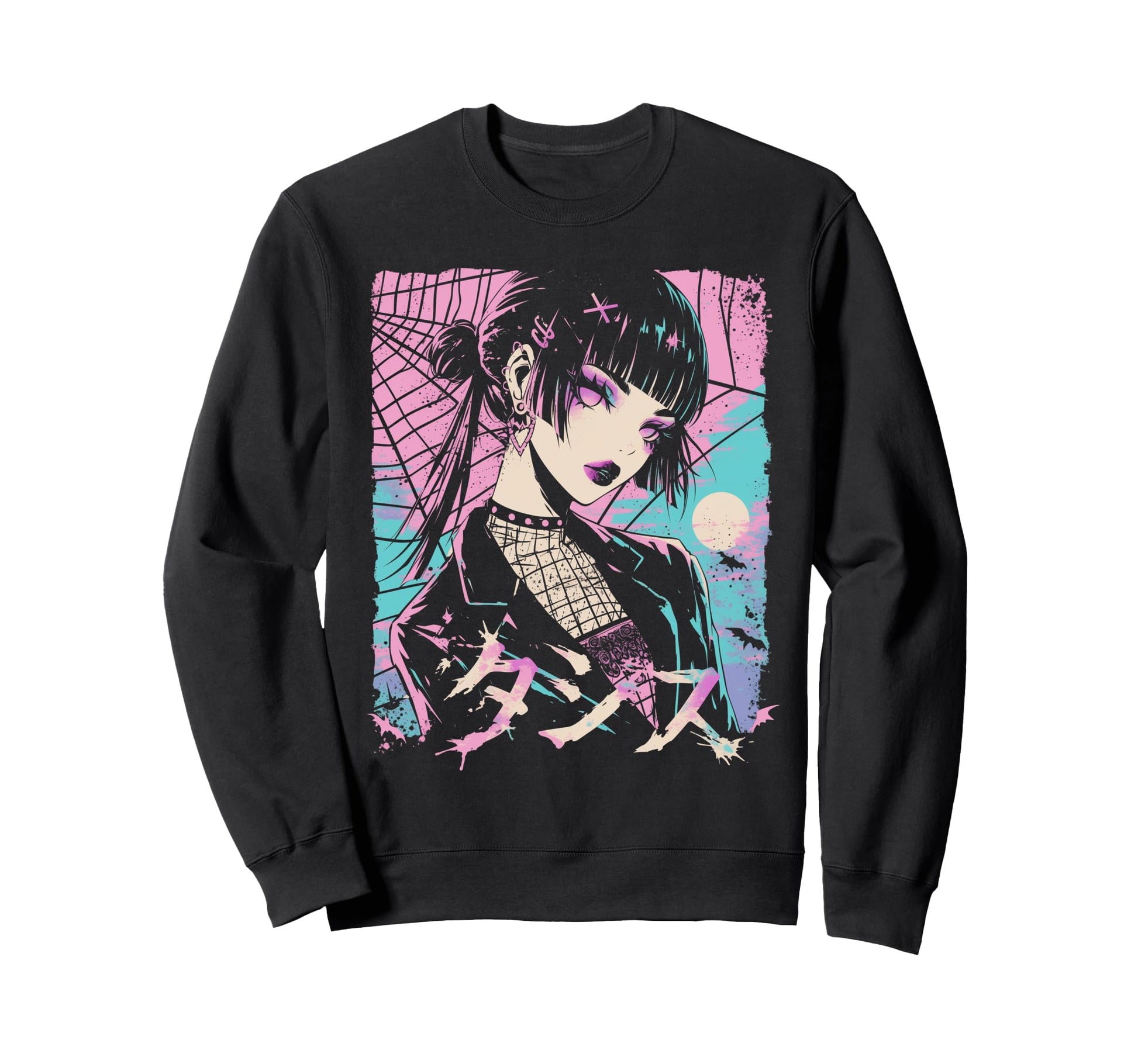 Goth Grunge Demon Anime Waifu Sweatshirt - Custom Art Print for Adults - T-Shirt, Sweatshirt, Hoodie