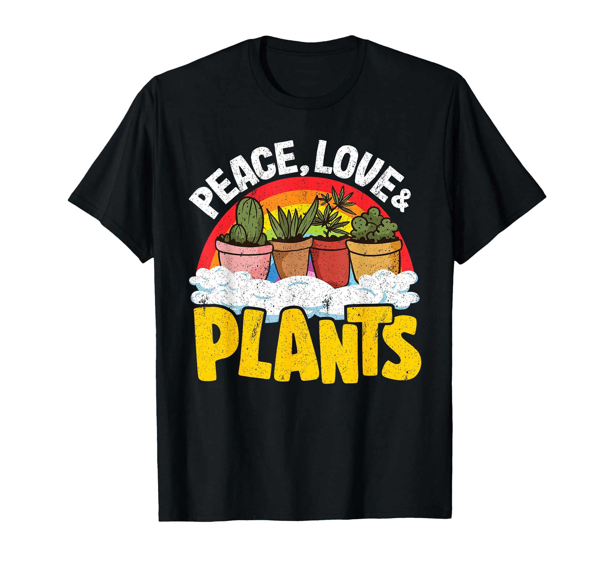 Peace Love Plants Rainbow Succulents T-Shirt - Unique Graphic Men Women - T-Shirt, Sweatshirt, Hoodie