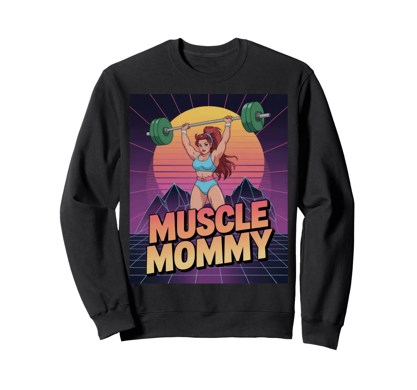Anime Muscle Mommy Weightlifting Sweatshirt - Novelty Apparel Unisex - T-Shirt, Sweatshirt, Hoodie
