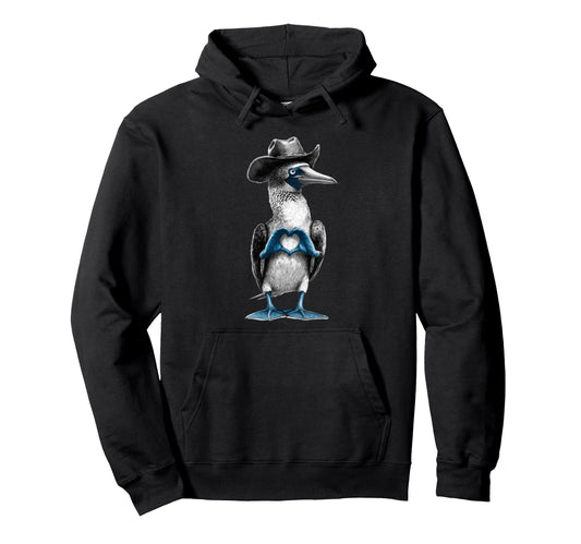 Blue Footed Booby Cowboy Cowgirl Hoodie - Minimalist Print Men Women - T-Shirt, Sweatshirt, Hoodie