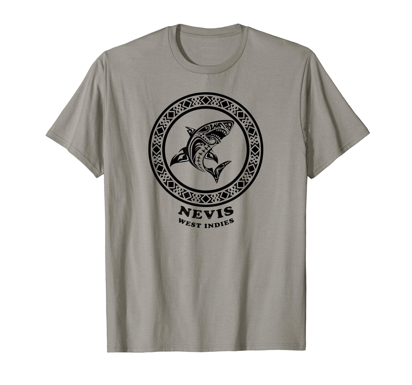 Nevis West Indies Tribal Shark Vacation T-Shirt - Novelty Apparel Men Women - T-Shirt, Sweatshirt, Hoodie