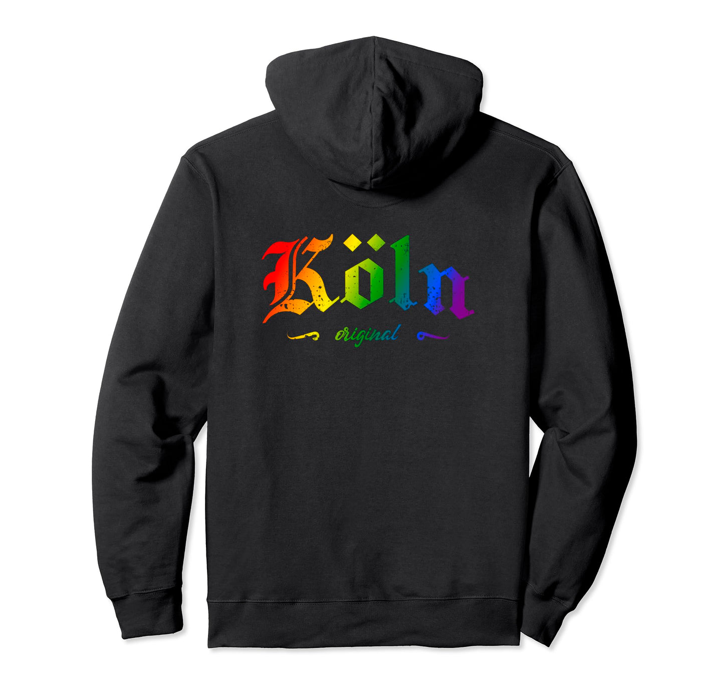 Cologne Cologne Lgbtqai Rainbow Back Hoodie - Novelty Apparel for Adults - T-Shirt, Sweatshirt, Hoodie