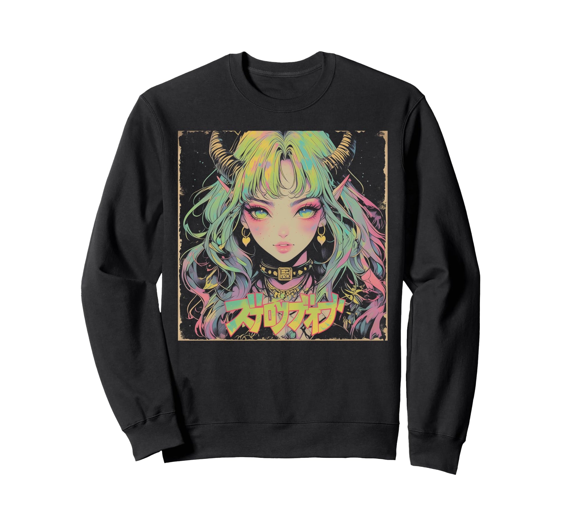 Goth Grunge Demon Anime Waifu Sweatshirt - Streetwear Style Men Women - T-Shirt, Sweatshirt, Hoodie